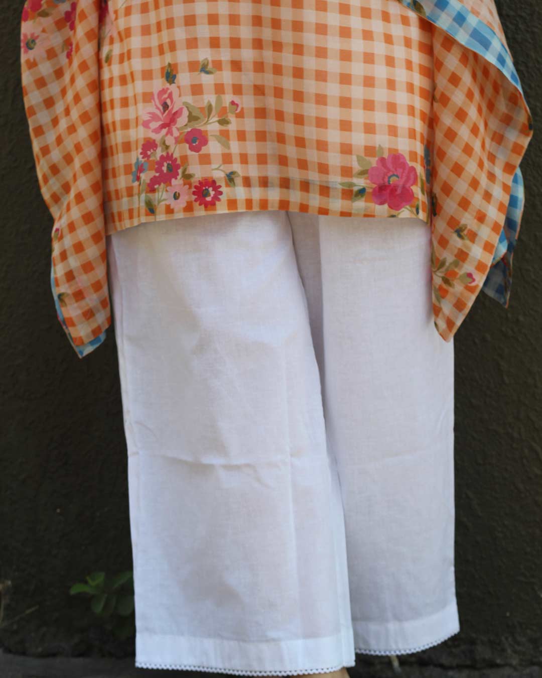 White Palazo With Lace Detail