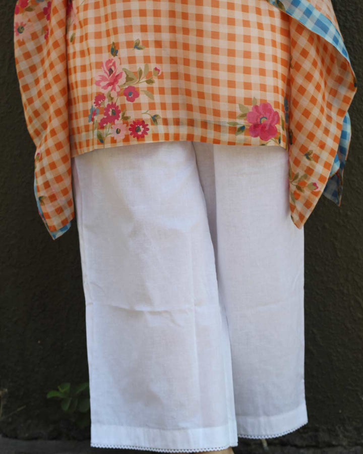 White Palazo With Lace Detail