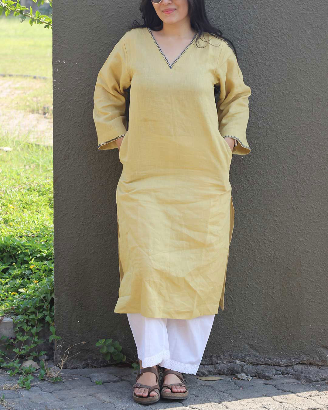 Butter Yellow Premium Linen Kurta