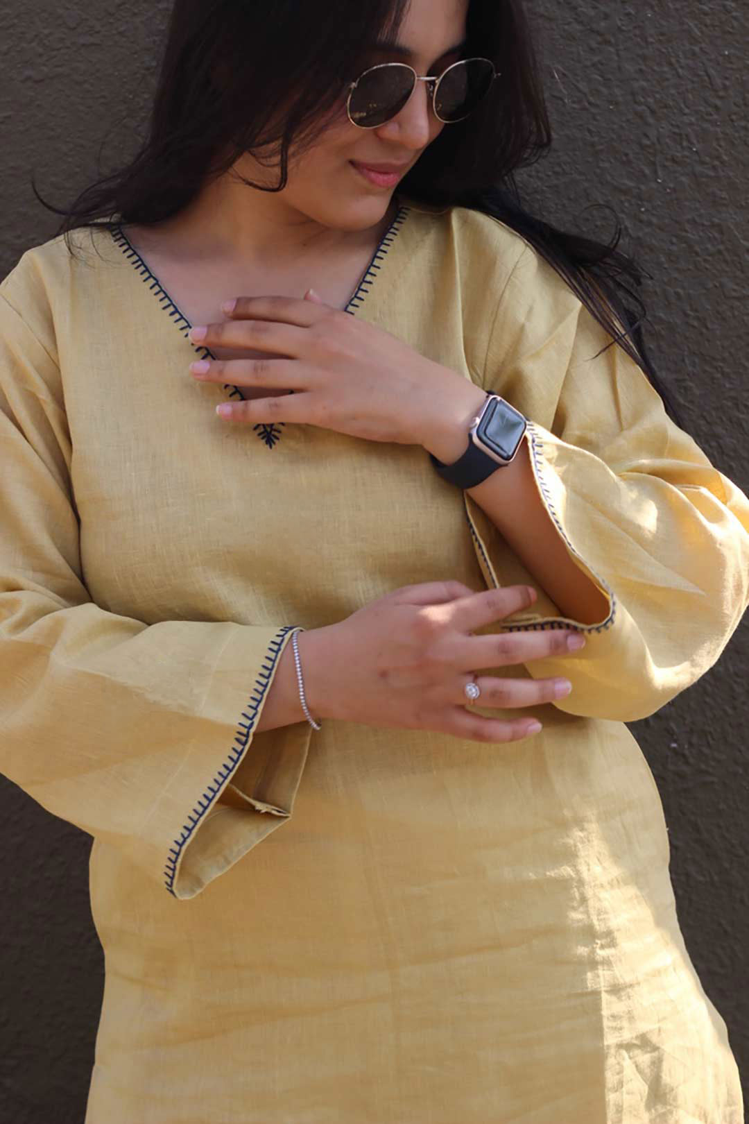 Butter Yellow Premium Linen Kurta