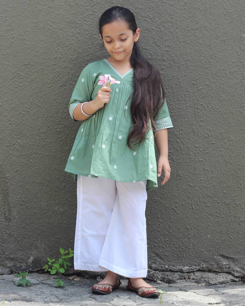 Jamdhani Polka Short Kurta