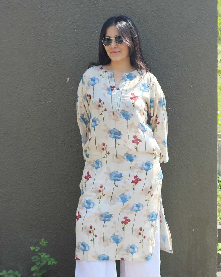Leher Cotton Long Kurta