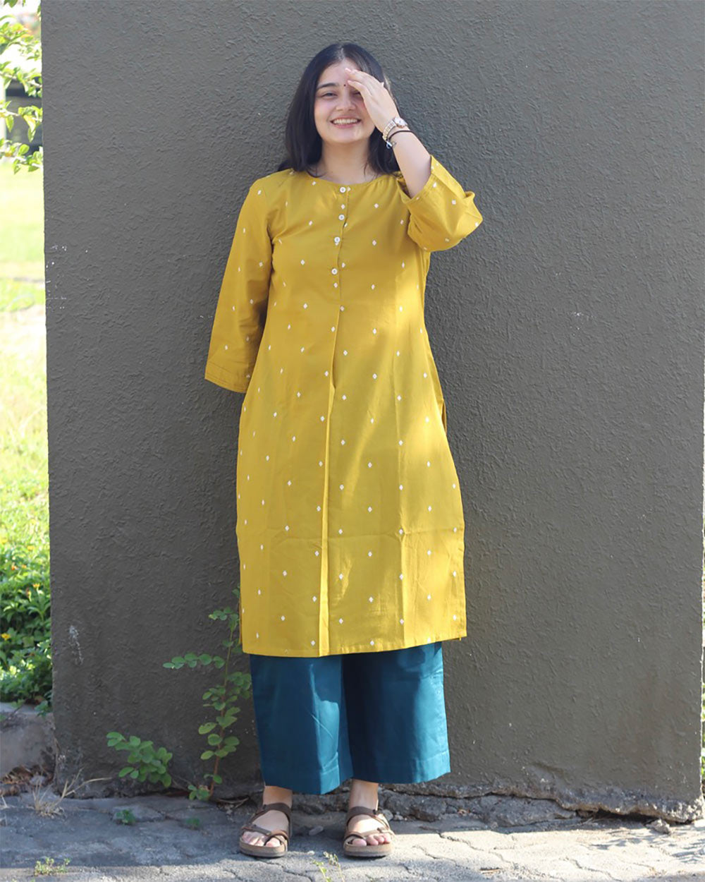 Prabha Jamdhani Yellow Kurta
