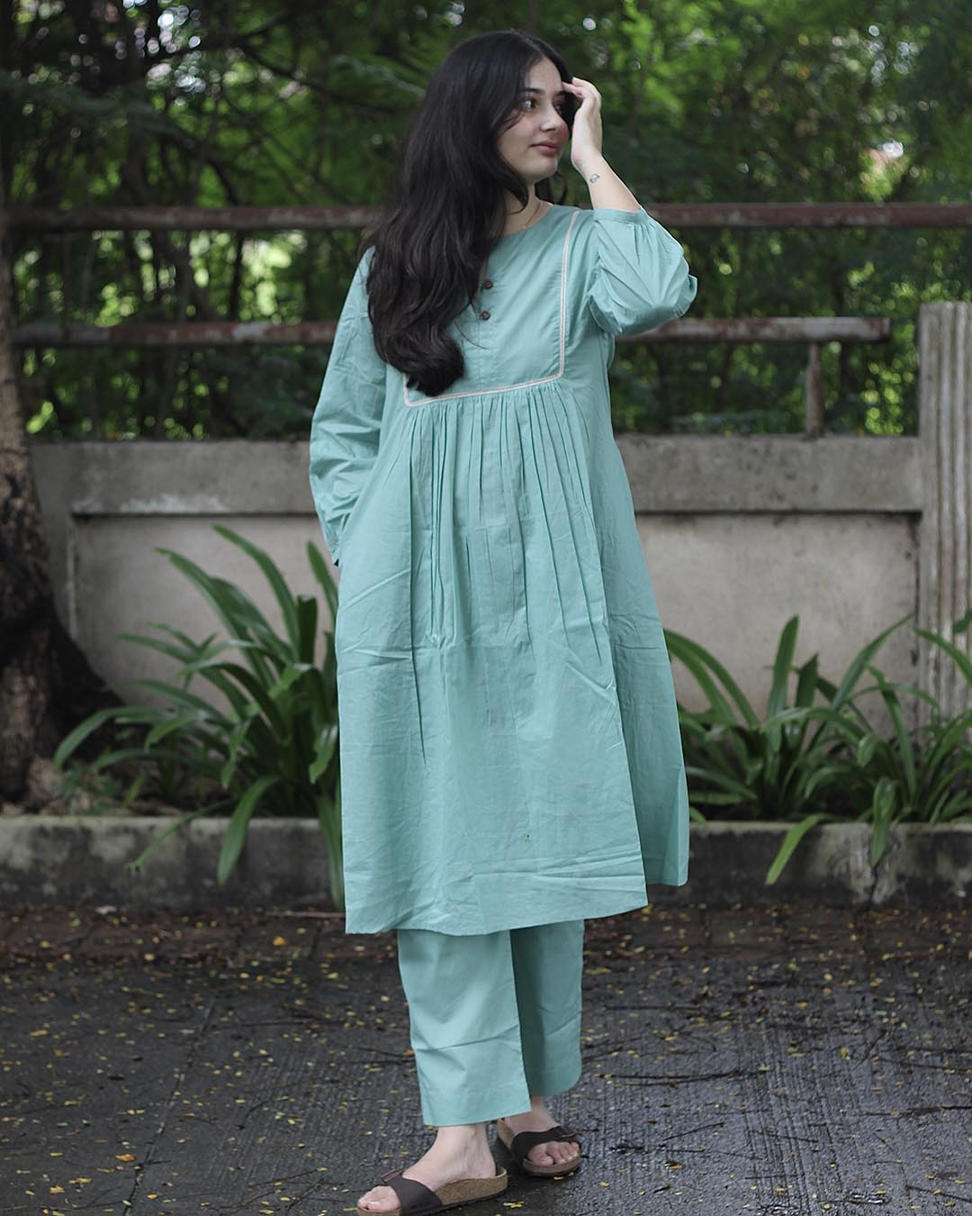 Best Seller : Turquoise Blue Pure Cotton Kurta Set- Set of 2