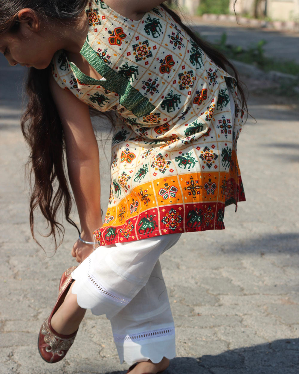 Patola Kids Kurta in pure cotton