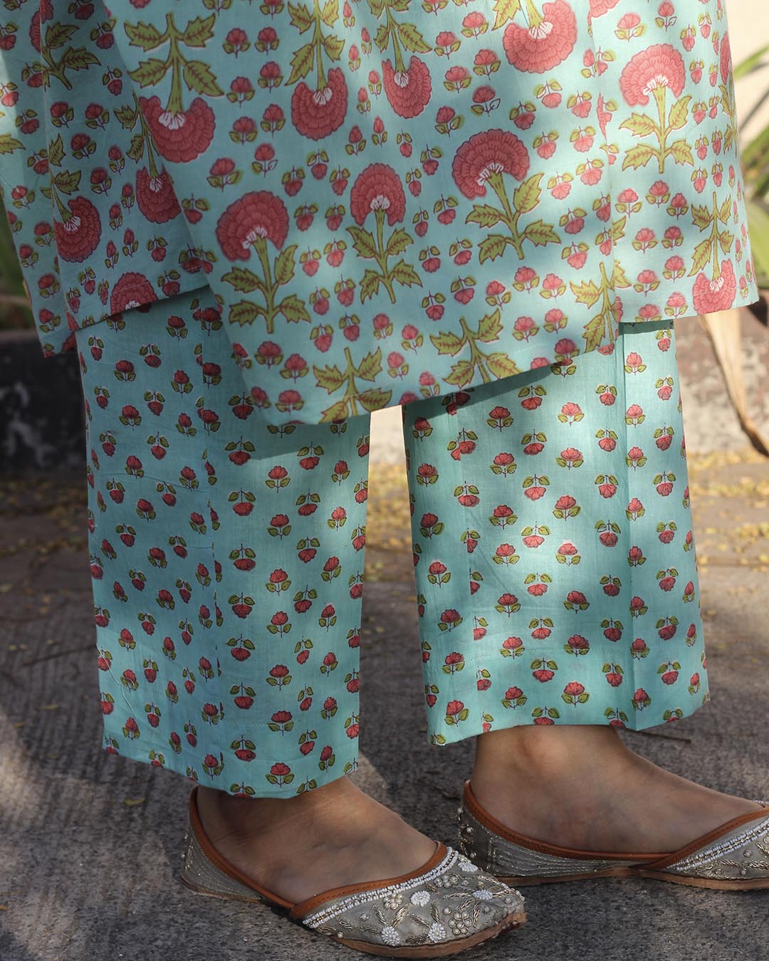 Summer Special: Light blue Pure Cotton Suit Set with Dupatta