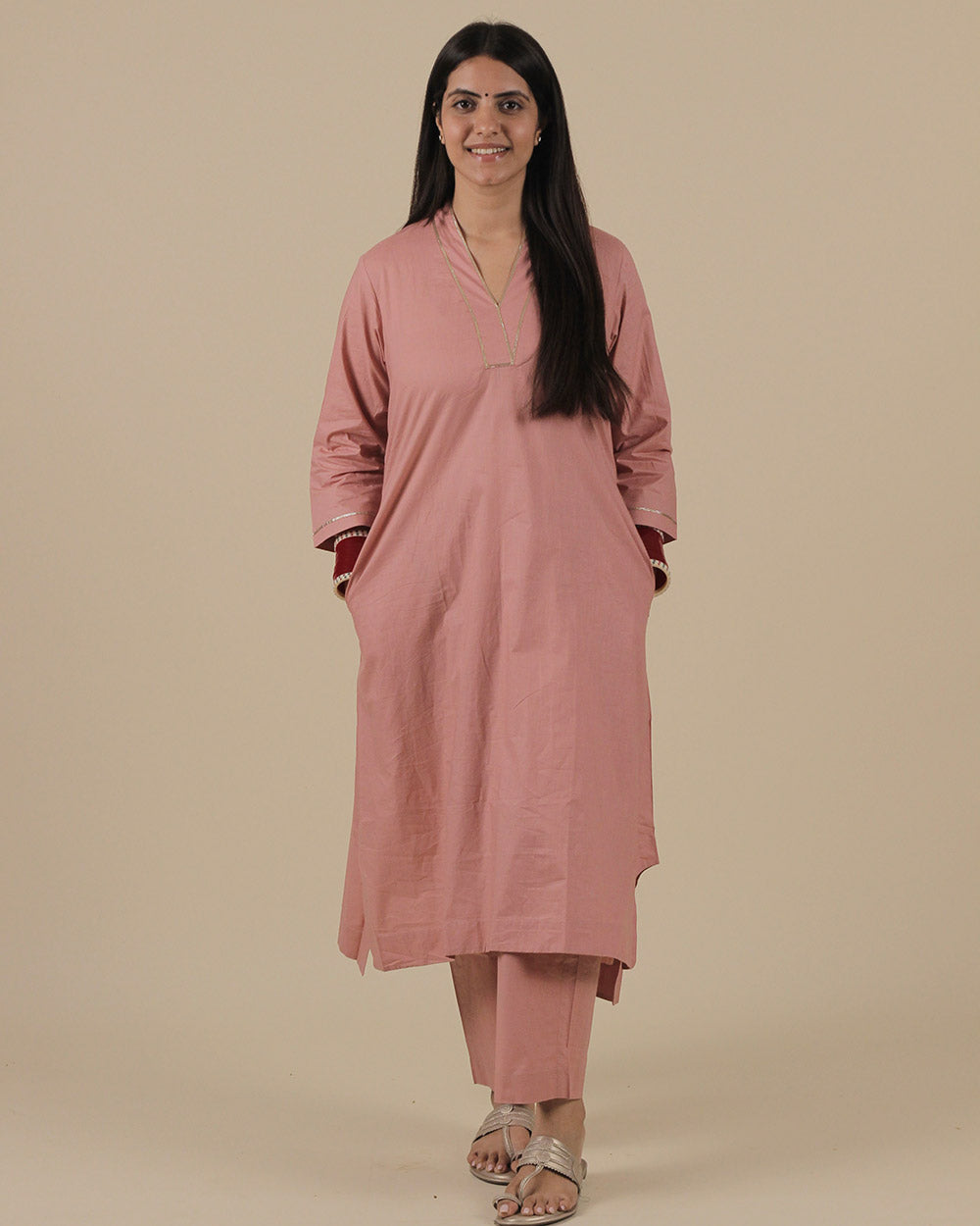 Rosé Pure Cotton Kurta Set