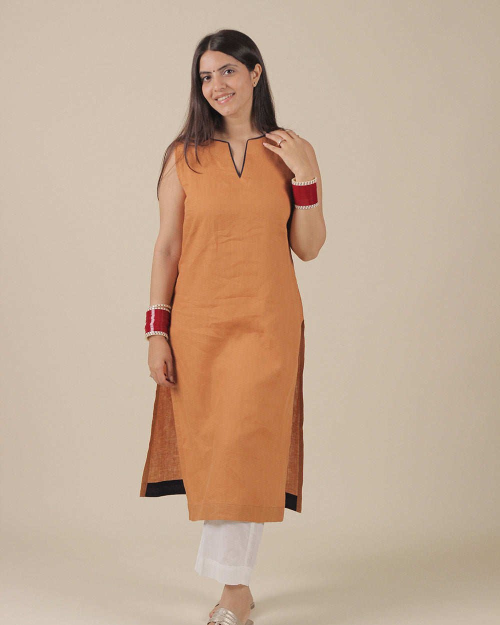 Reet Pure Linen Long Kurta