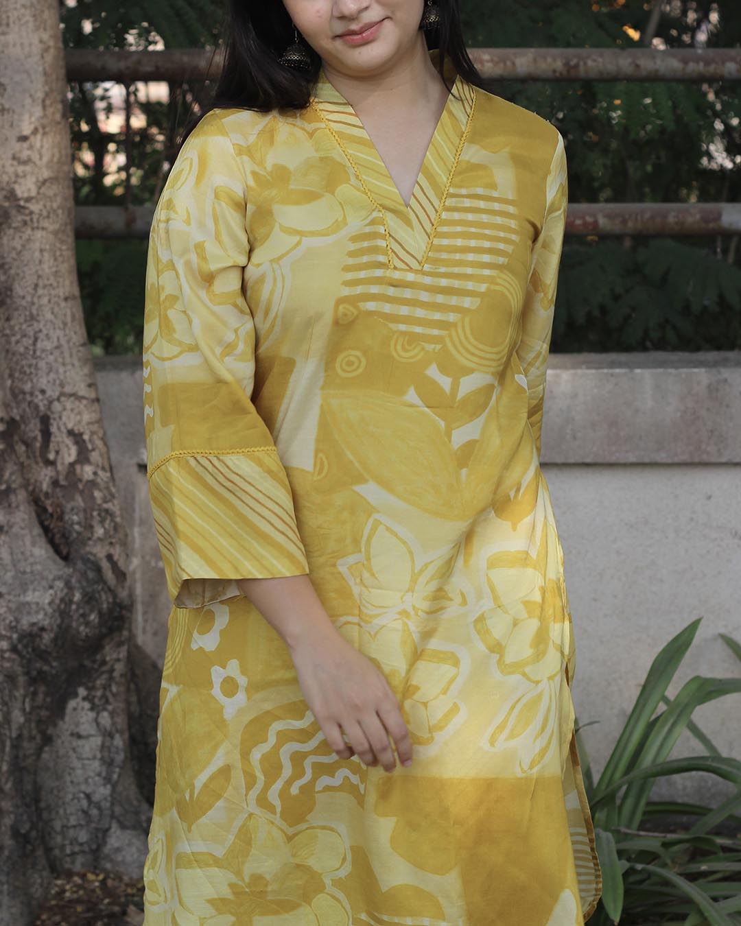 Marigold pure cotton silk kurta set