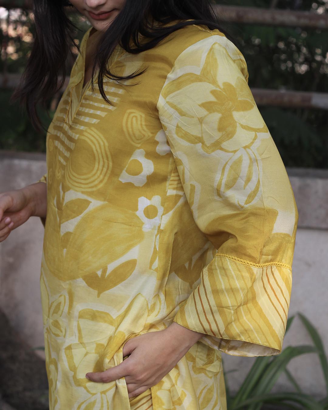 Marigold pure cotton silk kurta set