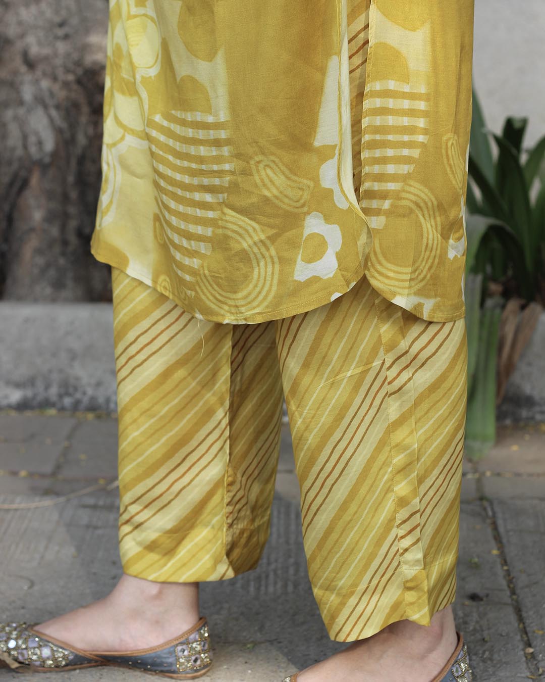 Marigold pure cotton silk kurta set