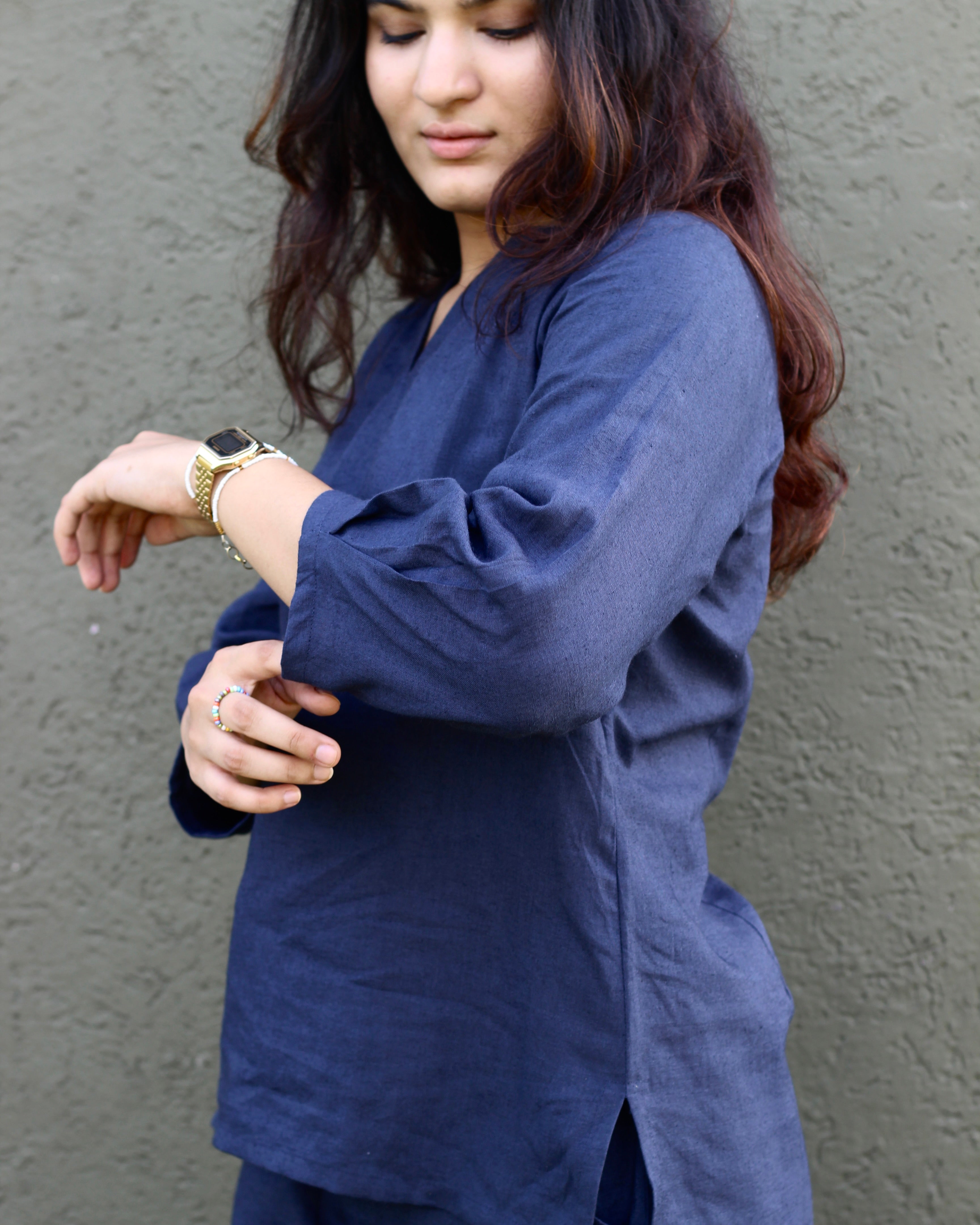 Puff long sleeves in linen co-ord 