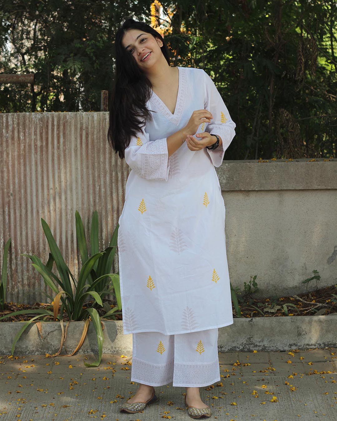 Sunkissed Harmony Handblock kurta set - Set of 2