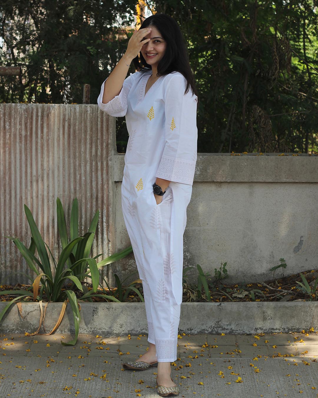 Sunkissed Harmony Handblock kurta set - Set of 2