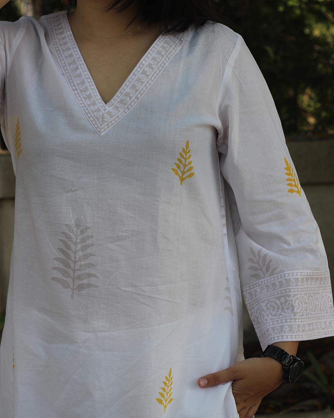 Sunkissed Harmony Handblock kurta set - Set of 2