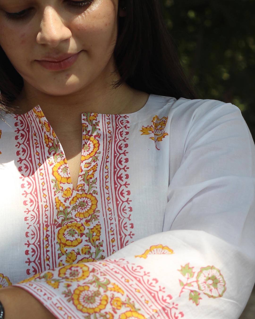 Summer Hue Handblock pure cotton kurta set- Set of 2