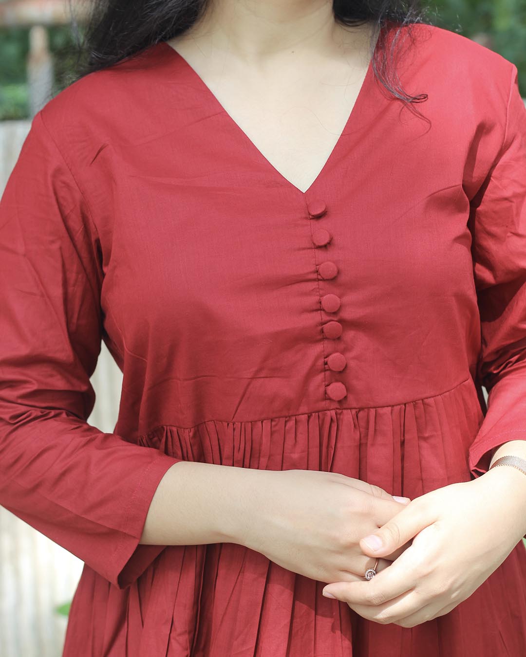 Bright Red Pure cotton Kurta Set - Set of 2