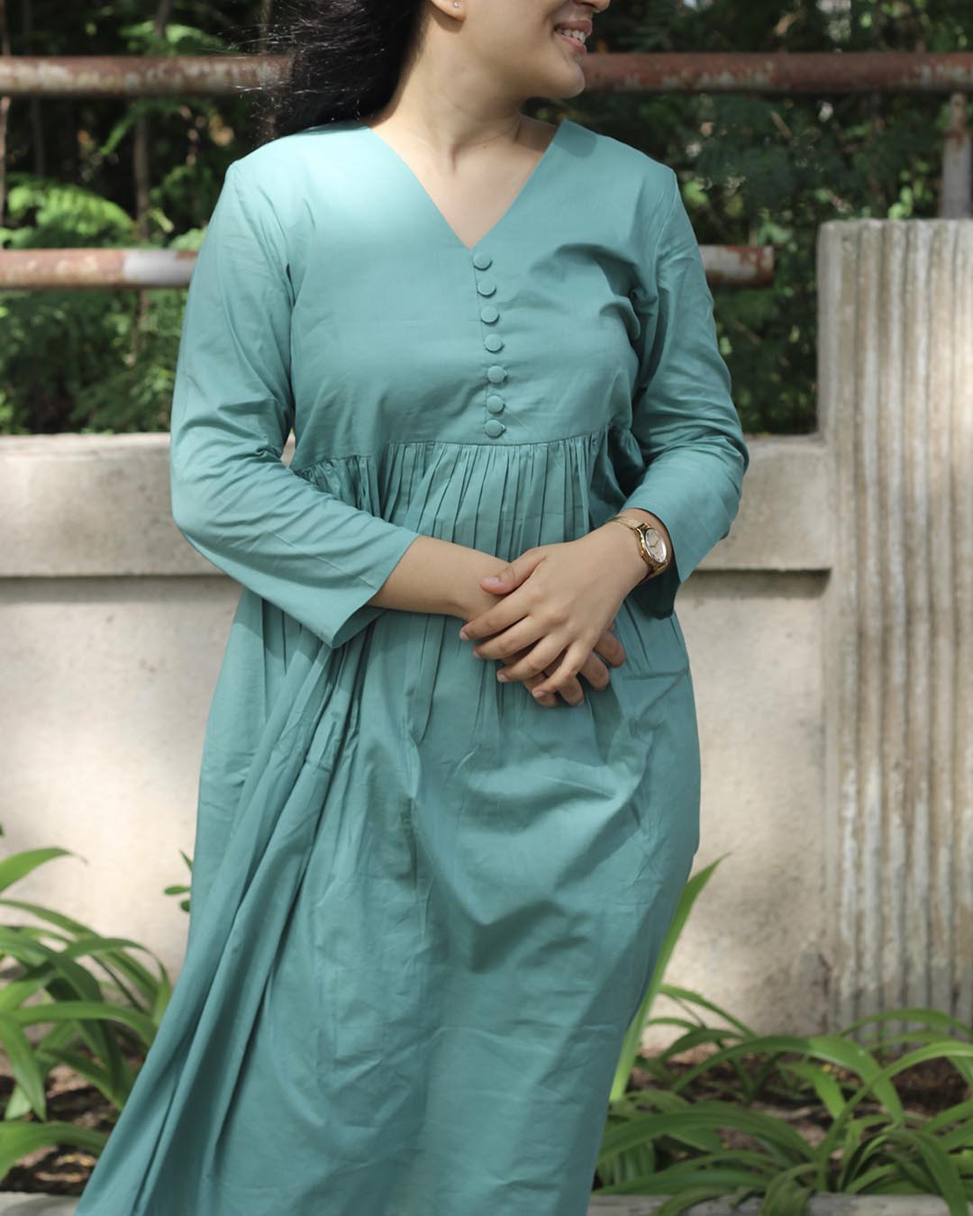 Turquoise Blue Pure cotton Kurta Set - Set of 2