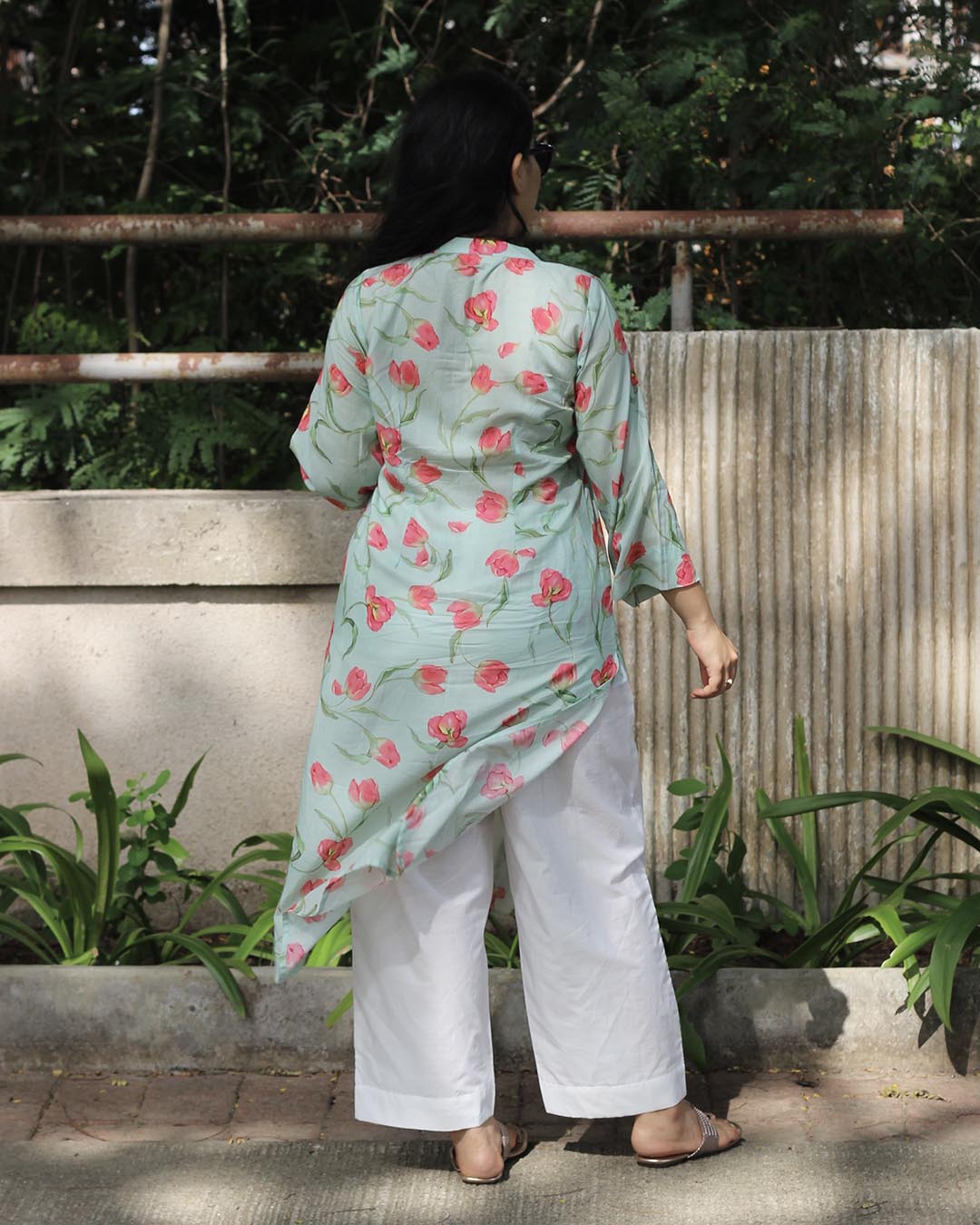 Sky blue floral Workwear Kurta
