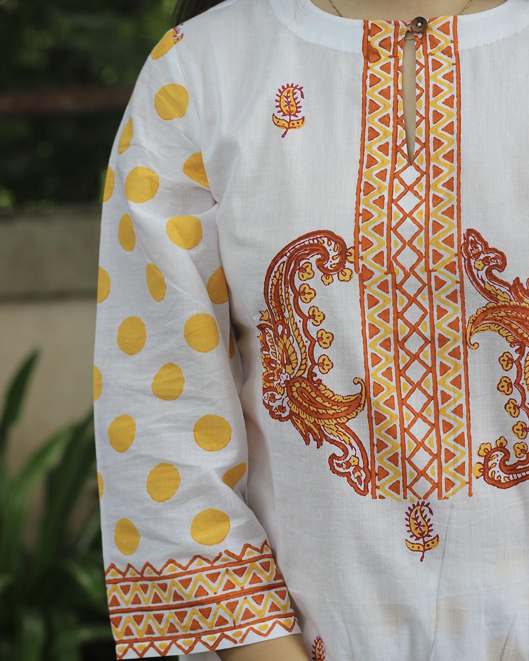 Sunny white Handblock Printed Kurta Set- Set of 2