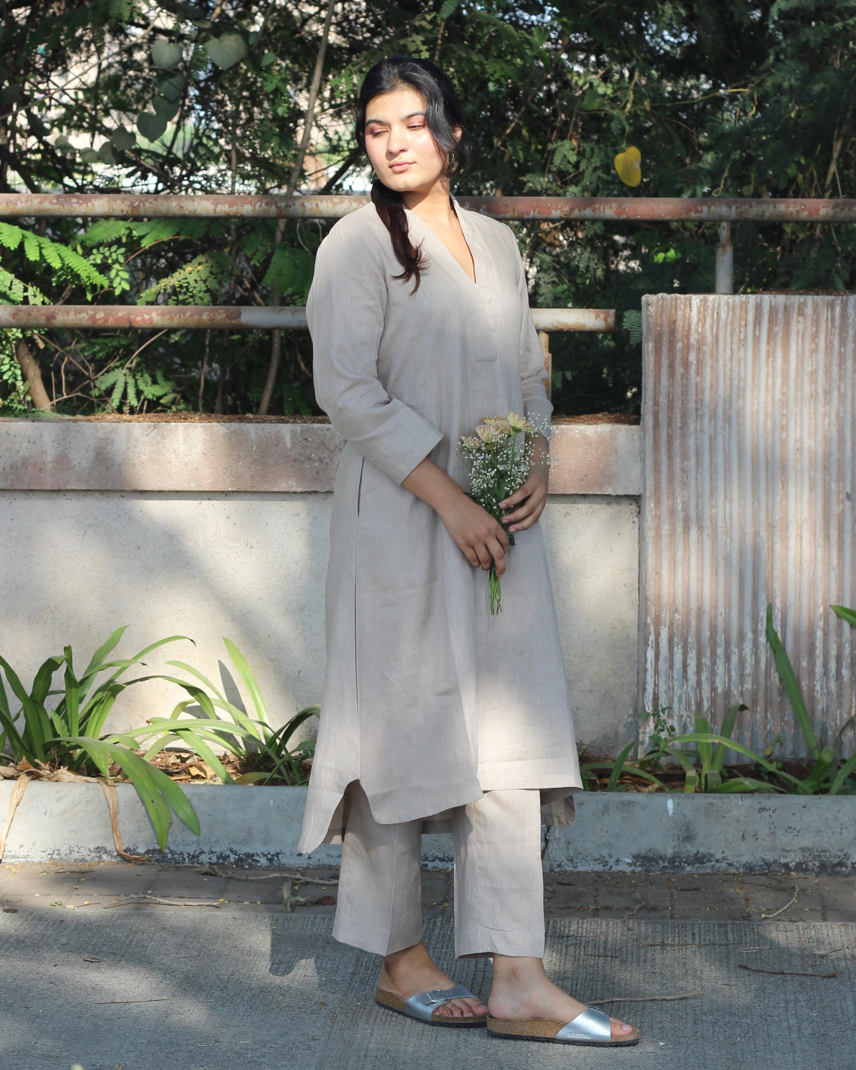 Beigh linen co-ord set