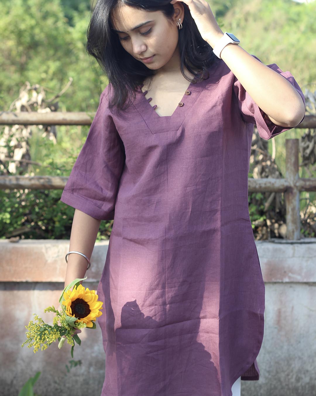 Plum Premium Linen Tunic