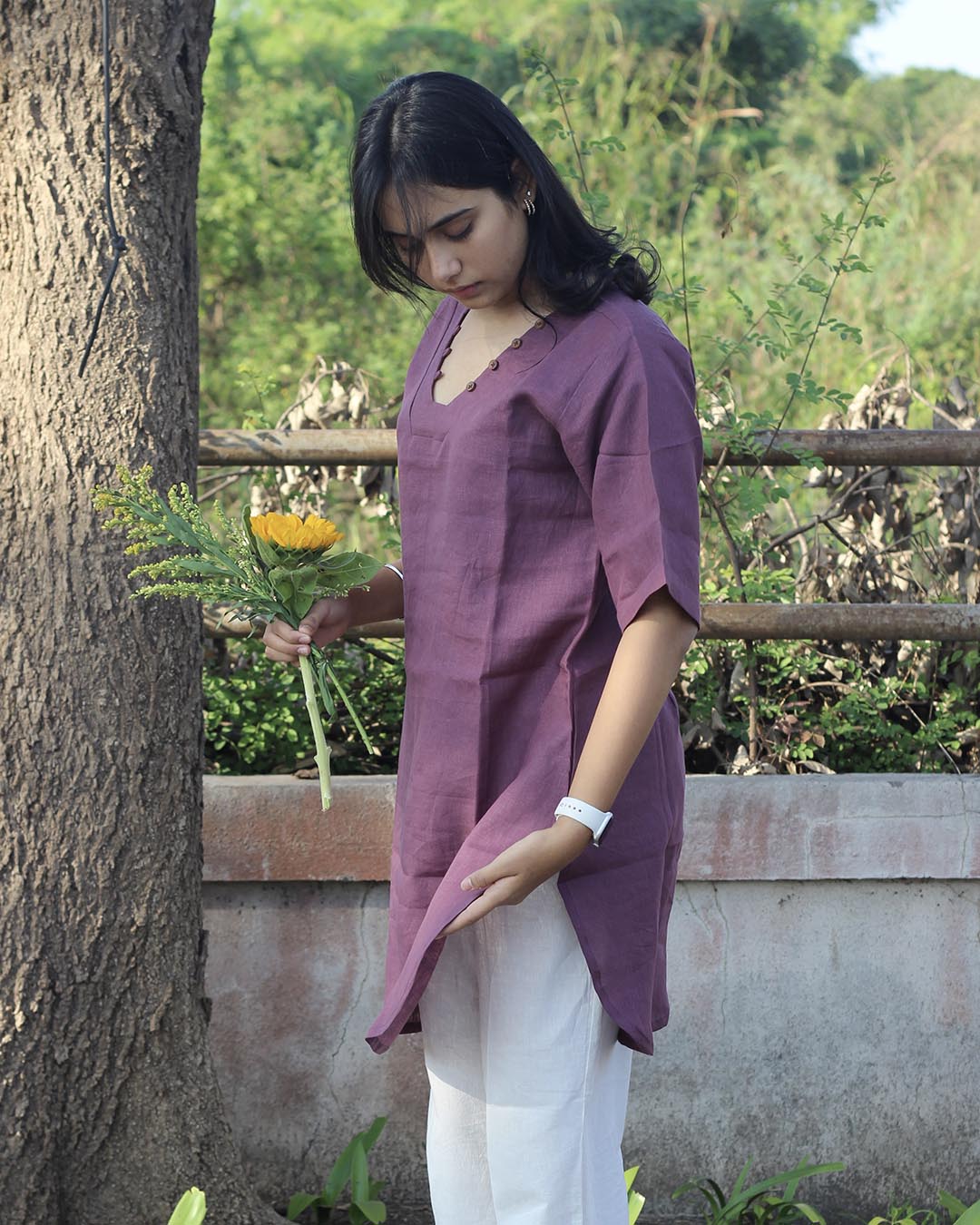 Plum Premium Linen Tunic