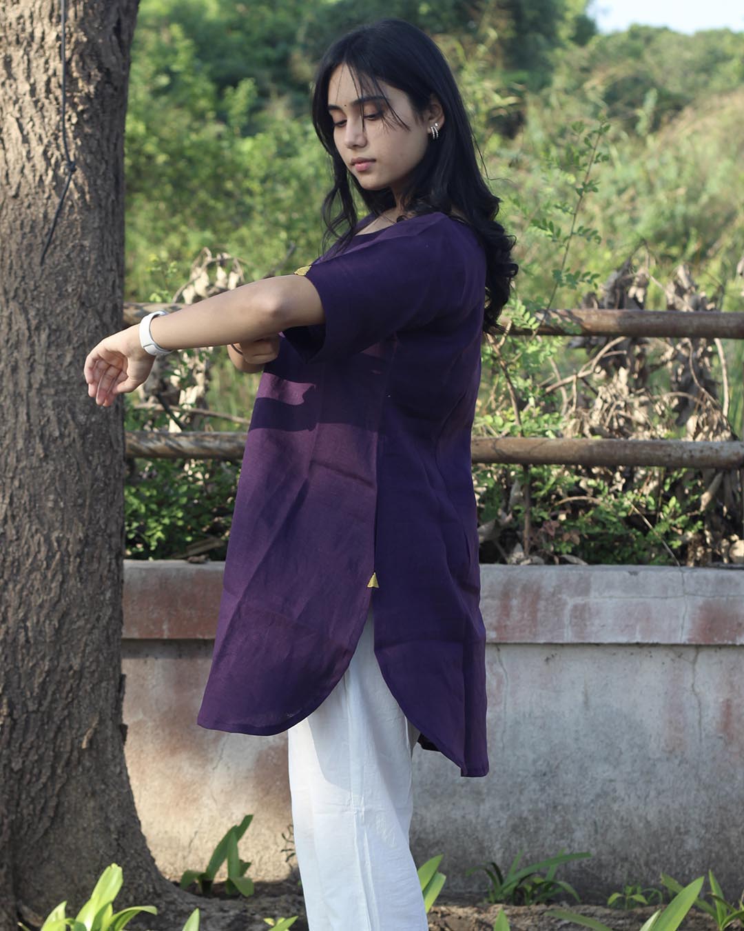 Dark Purple Premium Linen Tunic