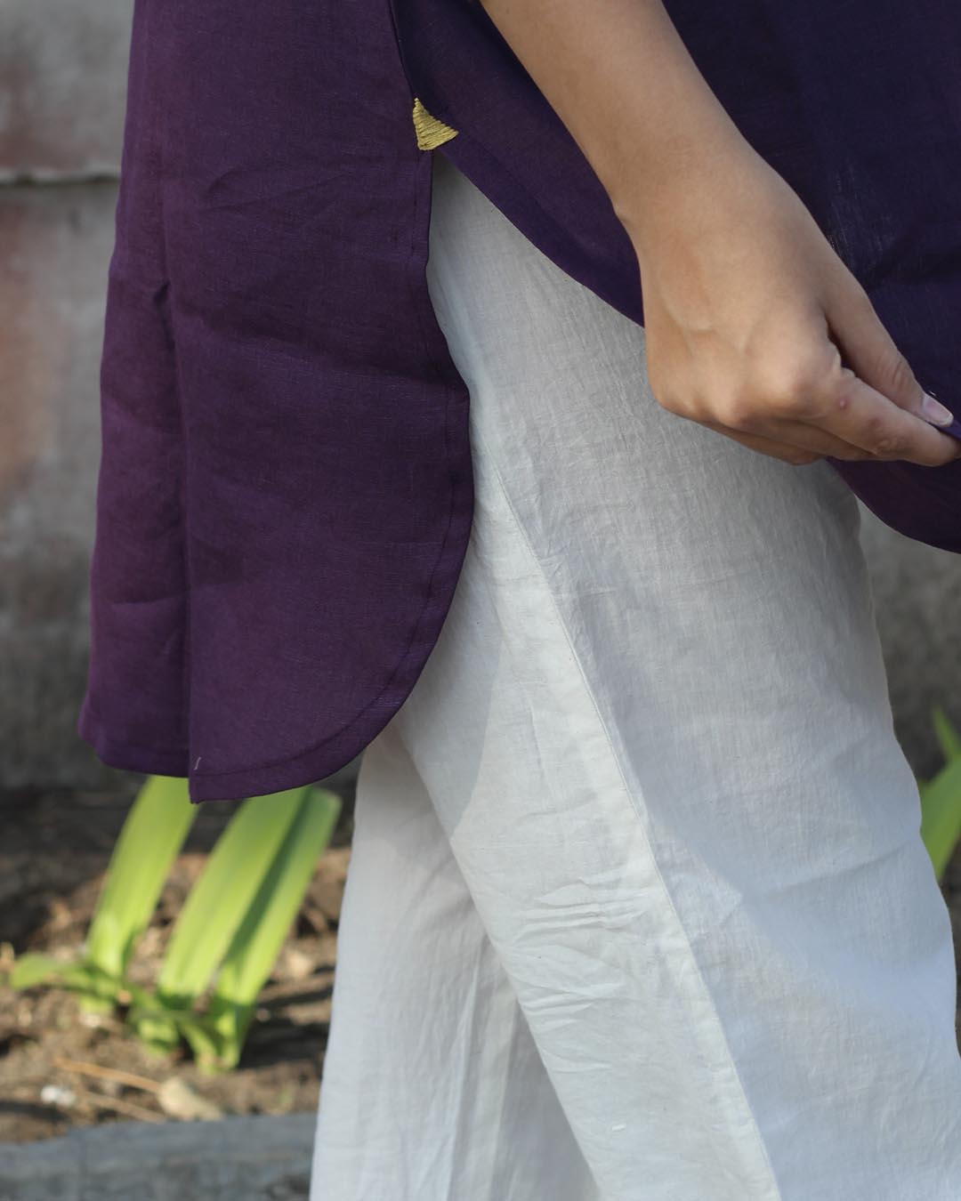 Dark Purple Premium Linen Tunic