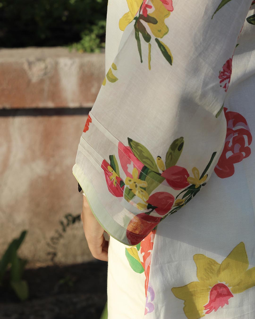 Pure Mul Chanderi Floral Kurta with Cotton Lining