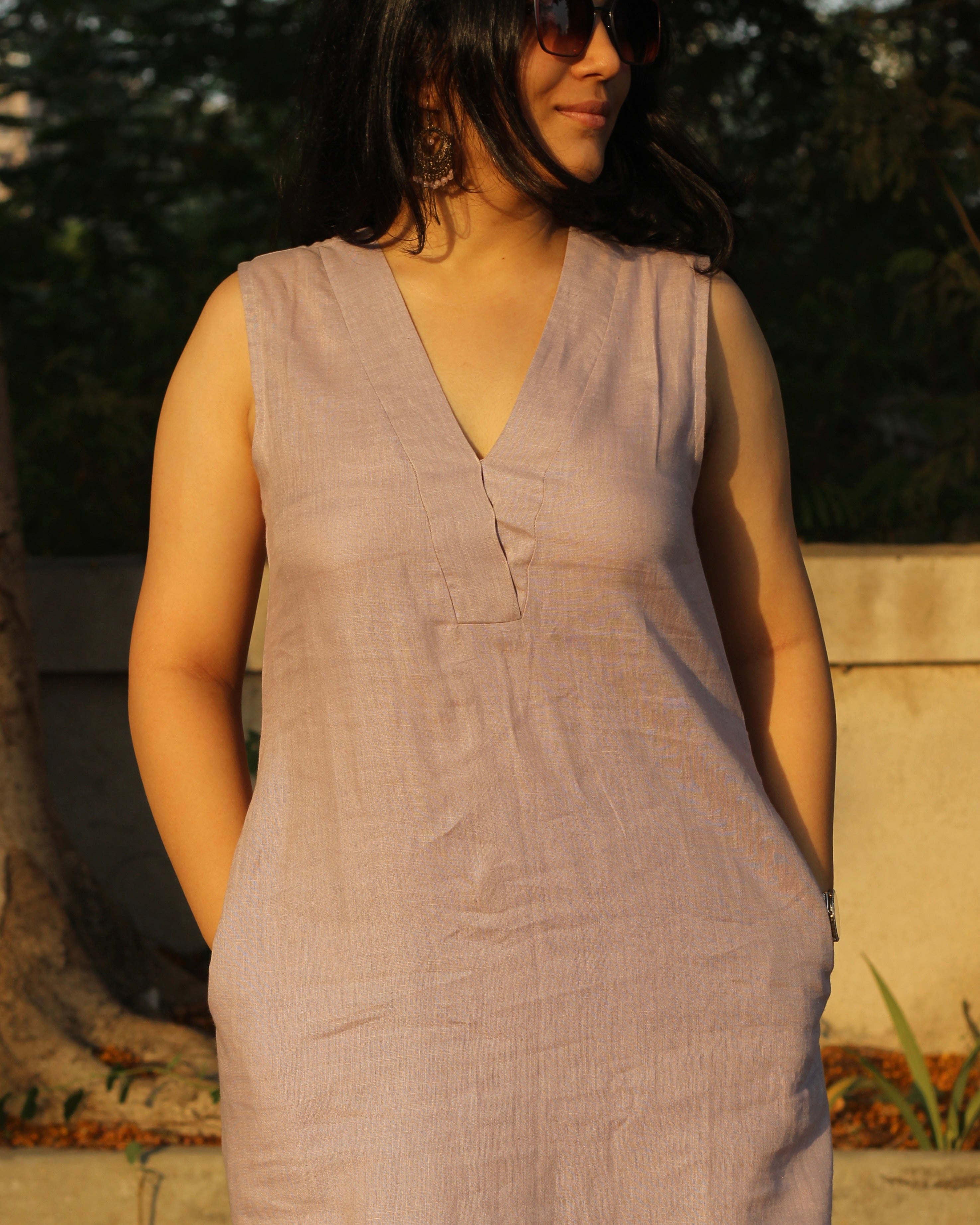 Lavender Pure linen co-ord set- indiefabstore