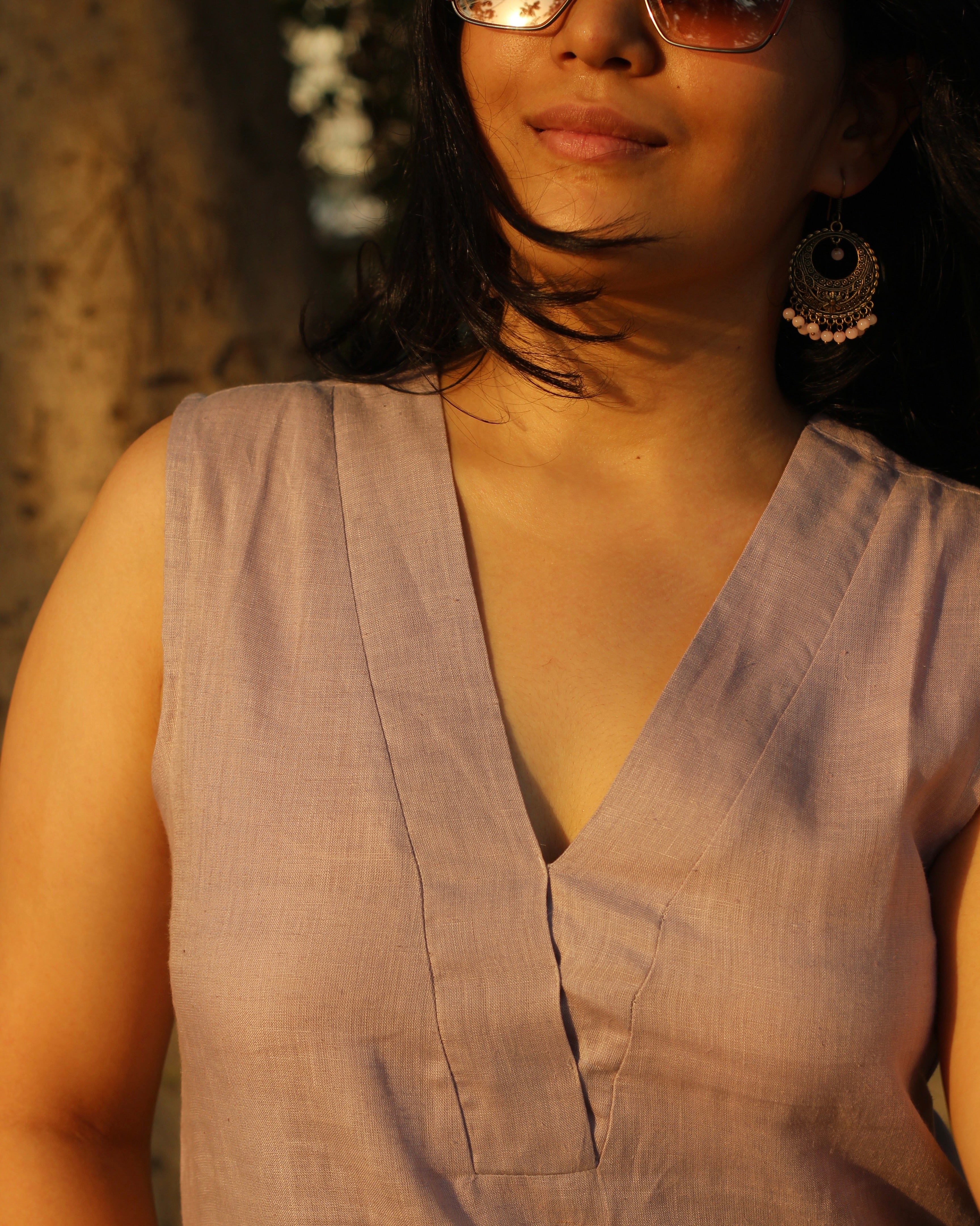 Lavender Pure linen co-ord set- indiefabstore