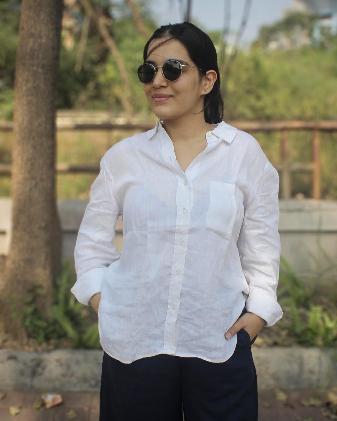 Pure Linen Shirt - White