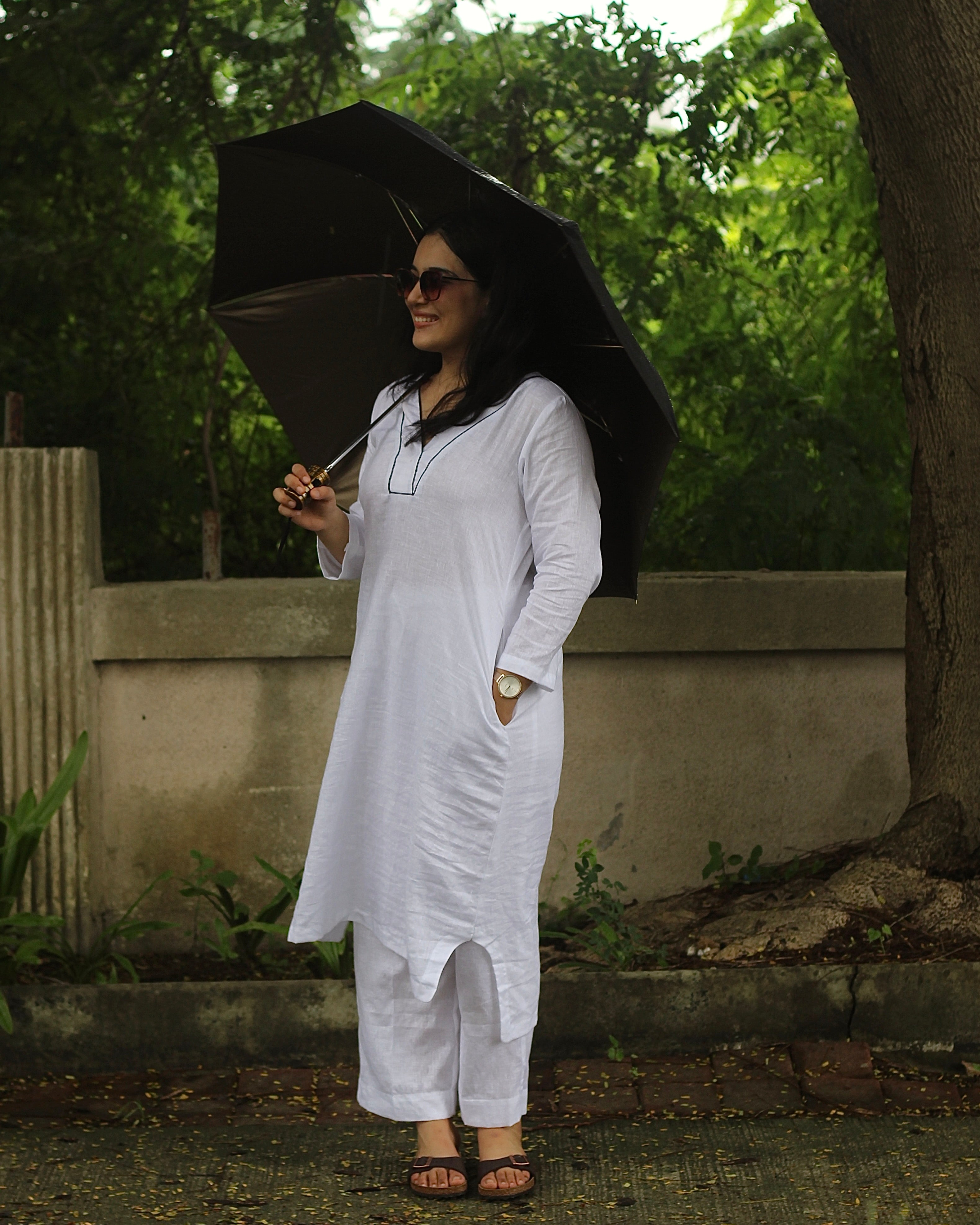 Best Seller Polo Premium linen white Co-ord