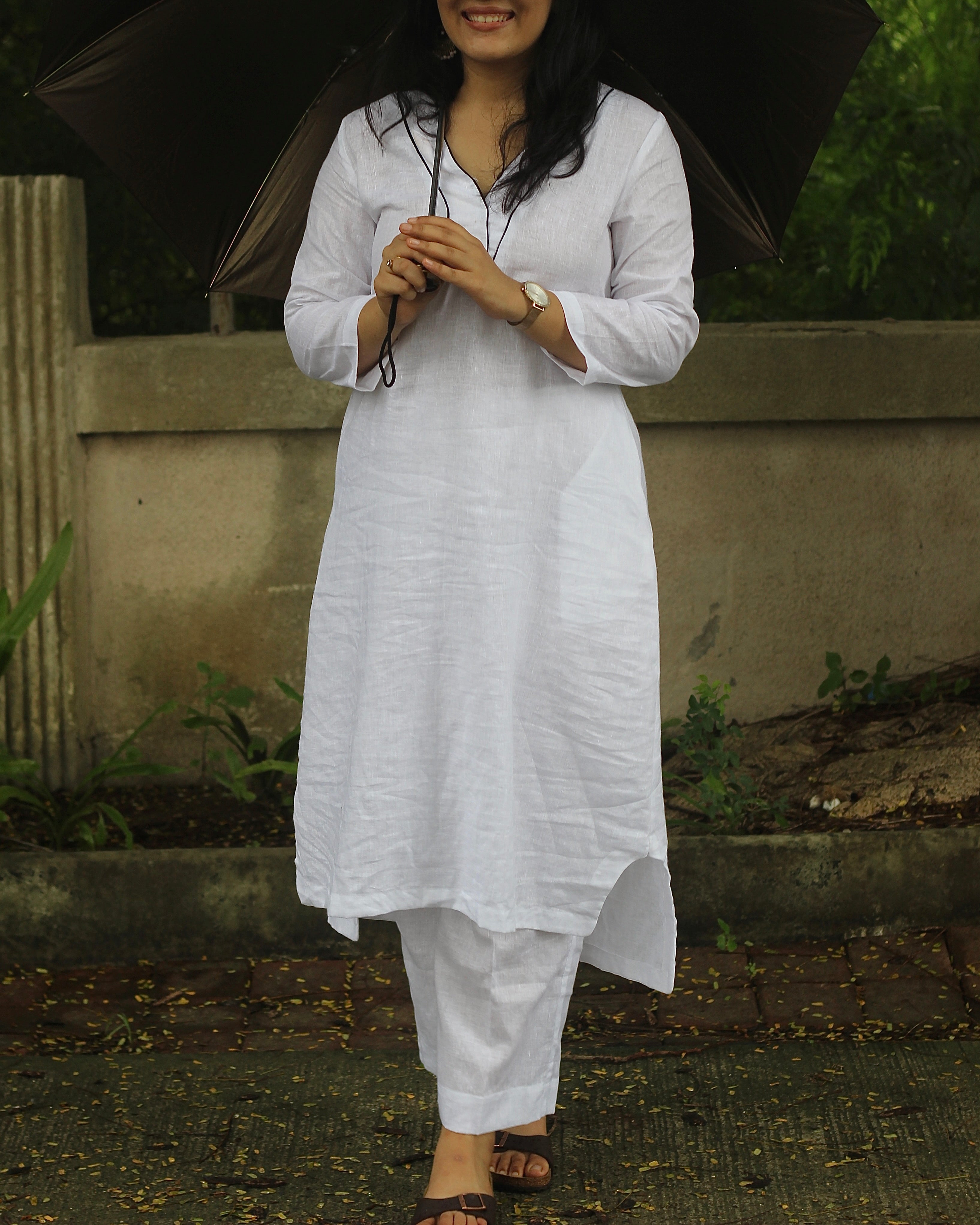 Best Seller Polo Premium linen white Co-ord