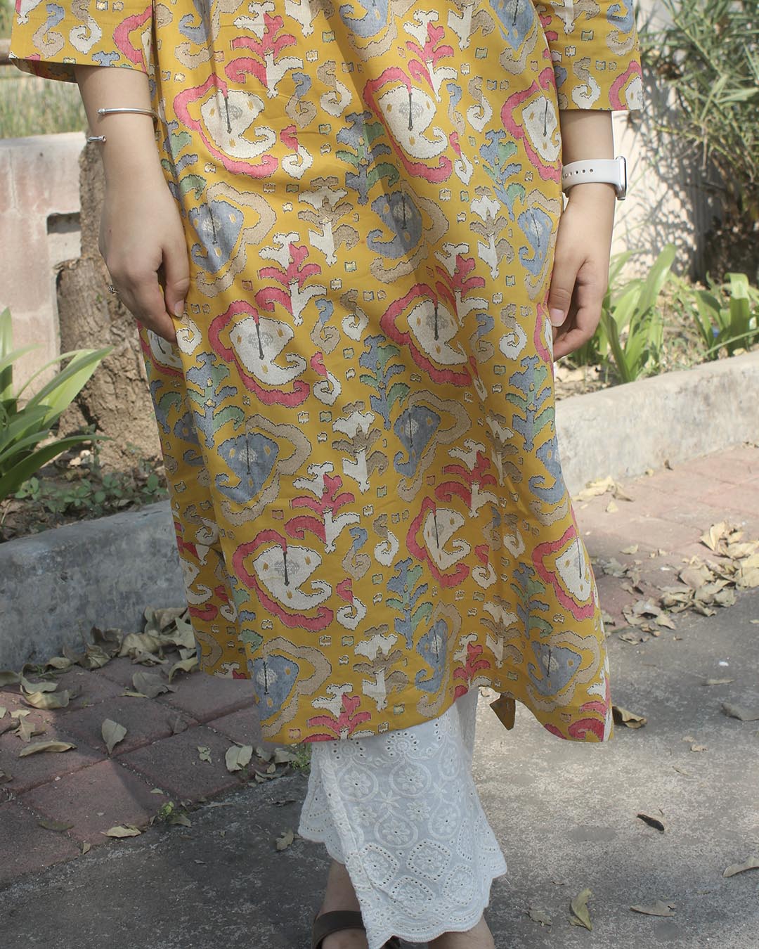 Printed Yellow Pure cotton kurta