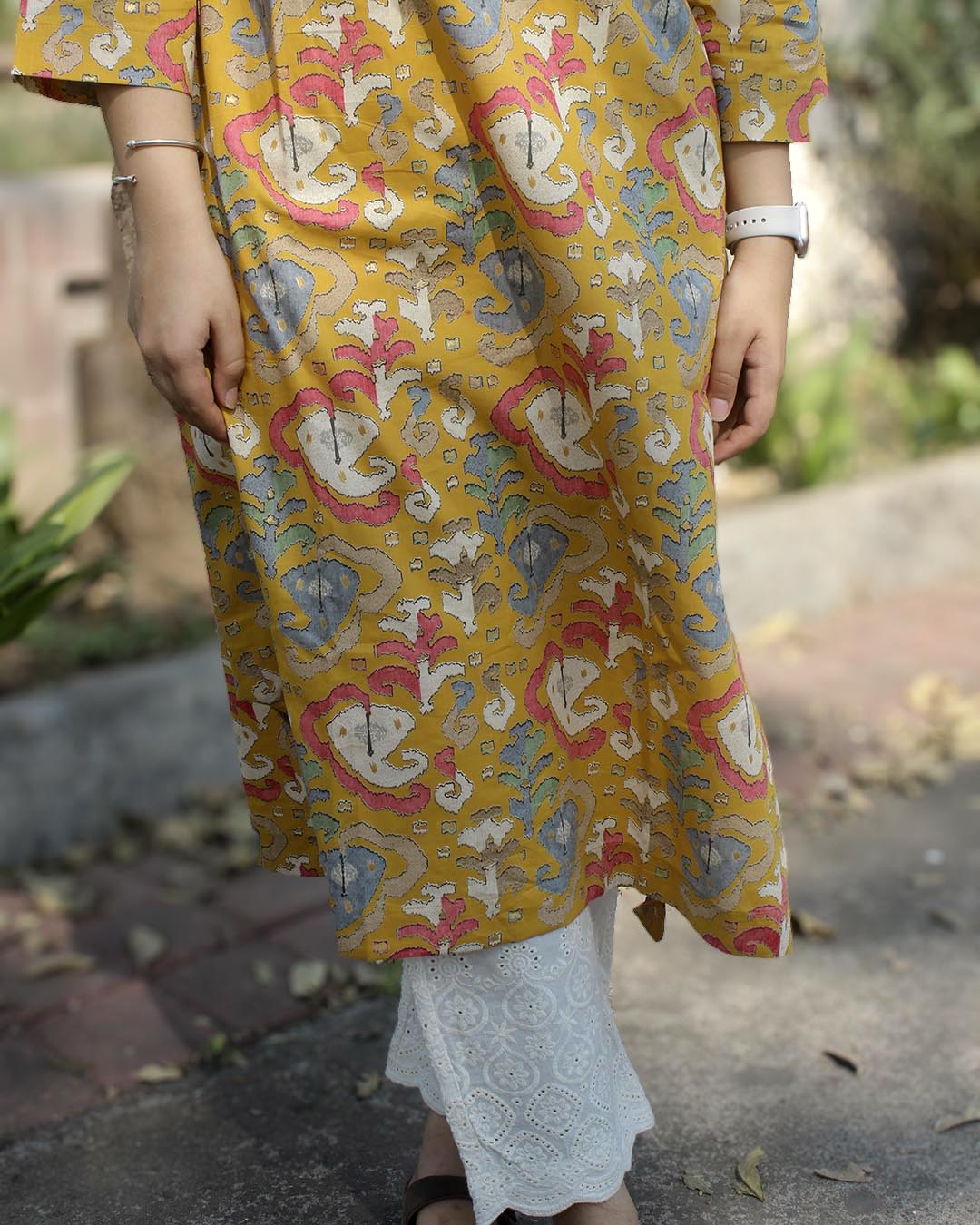 Printed Yellow Pure cotton kurta