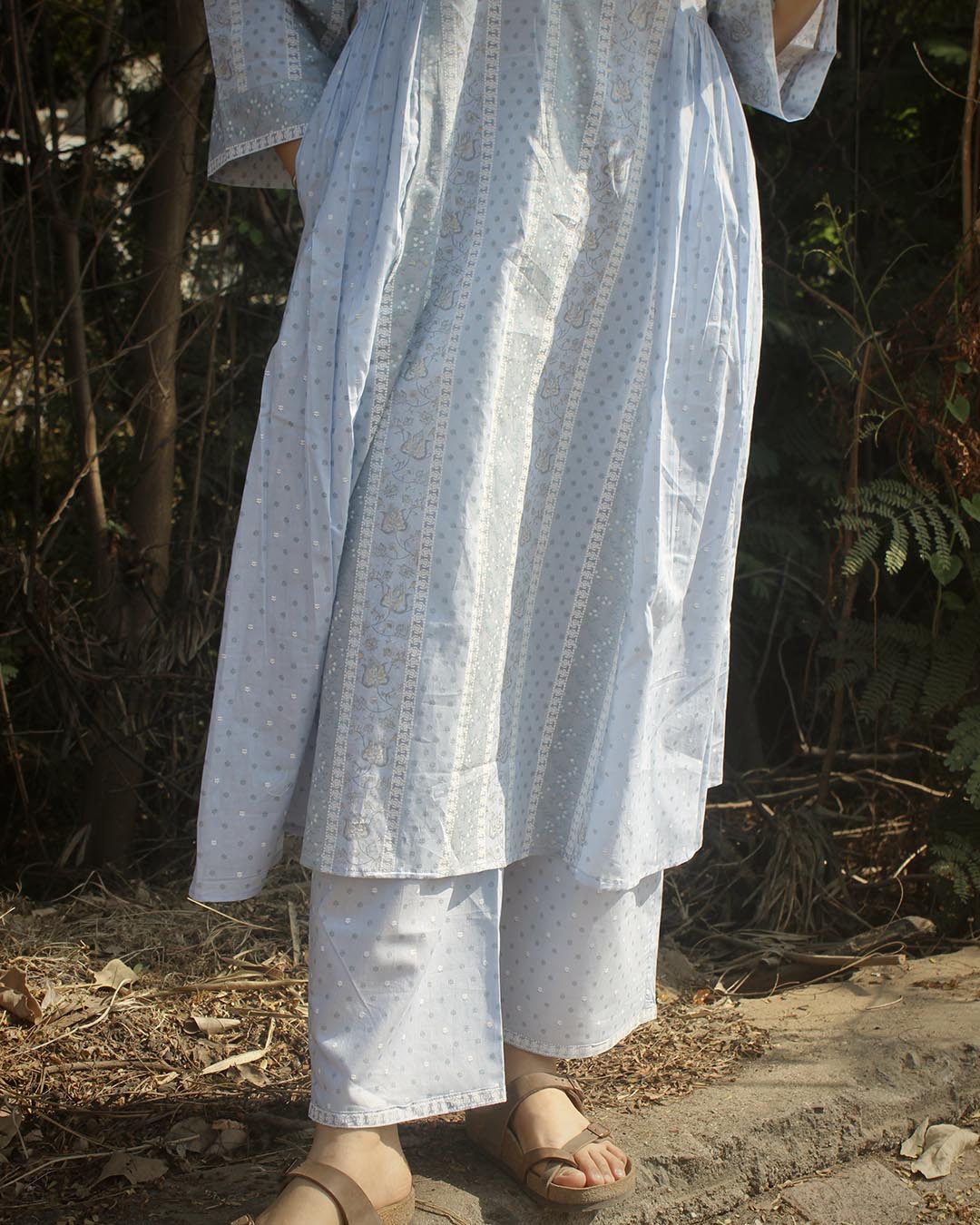 Ruhi Pure Cotton Kurta Set - Light blue - Set of 2