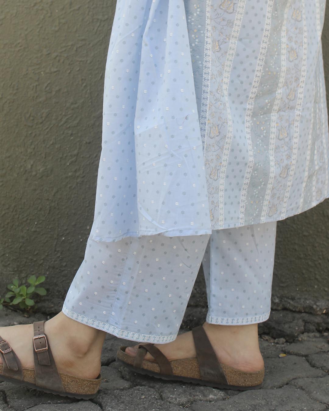 Ruhi Pure Cotton Kurta Set - Light blue - Set of 2