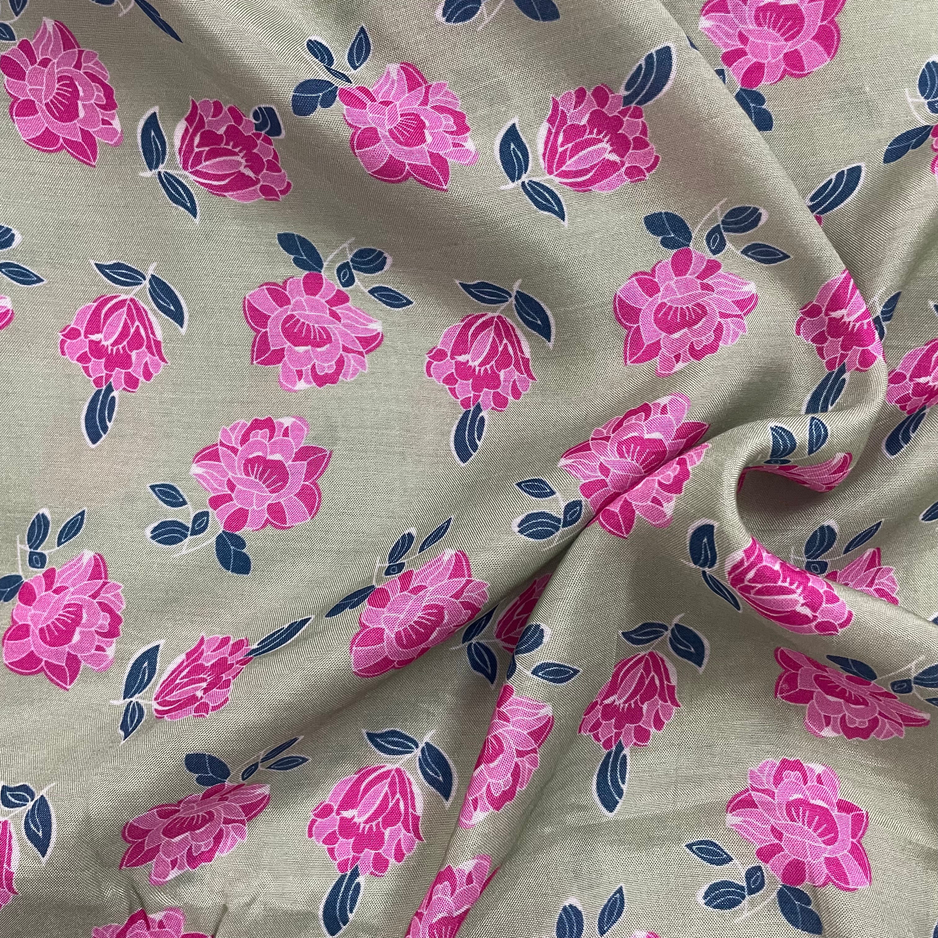 Best seller floral print on pure muslin fabric per meter
