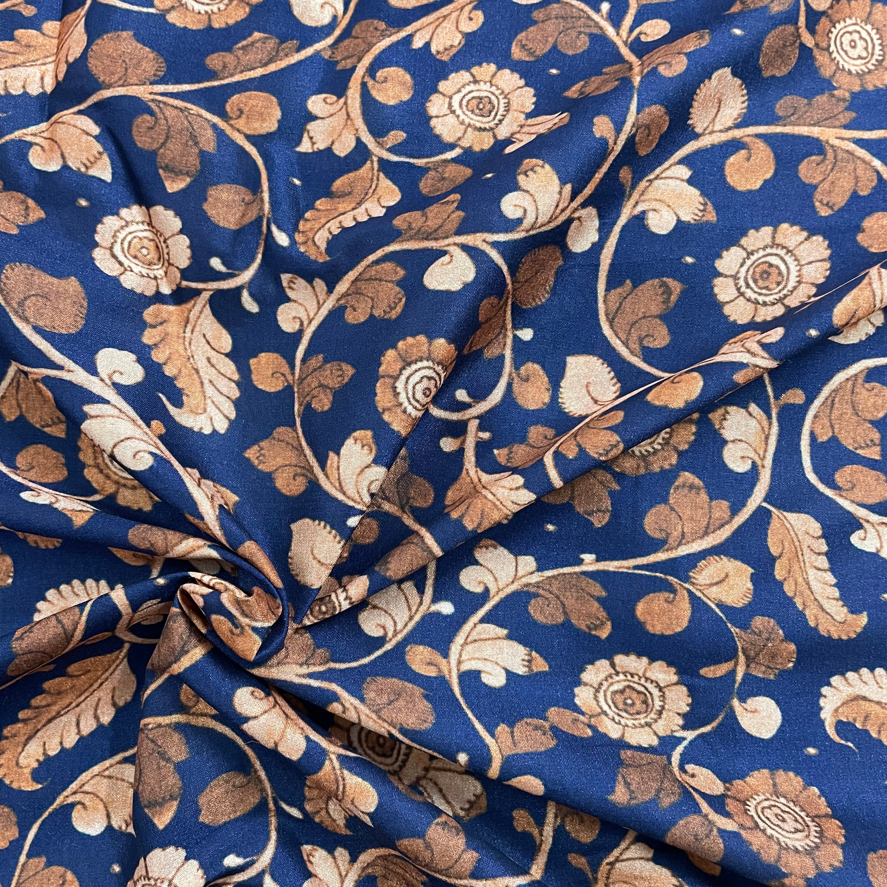 Kalamkari print on silk fabric per meter