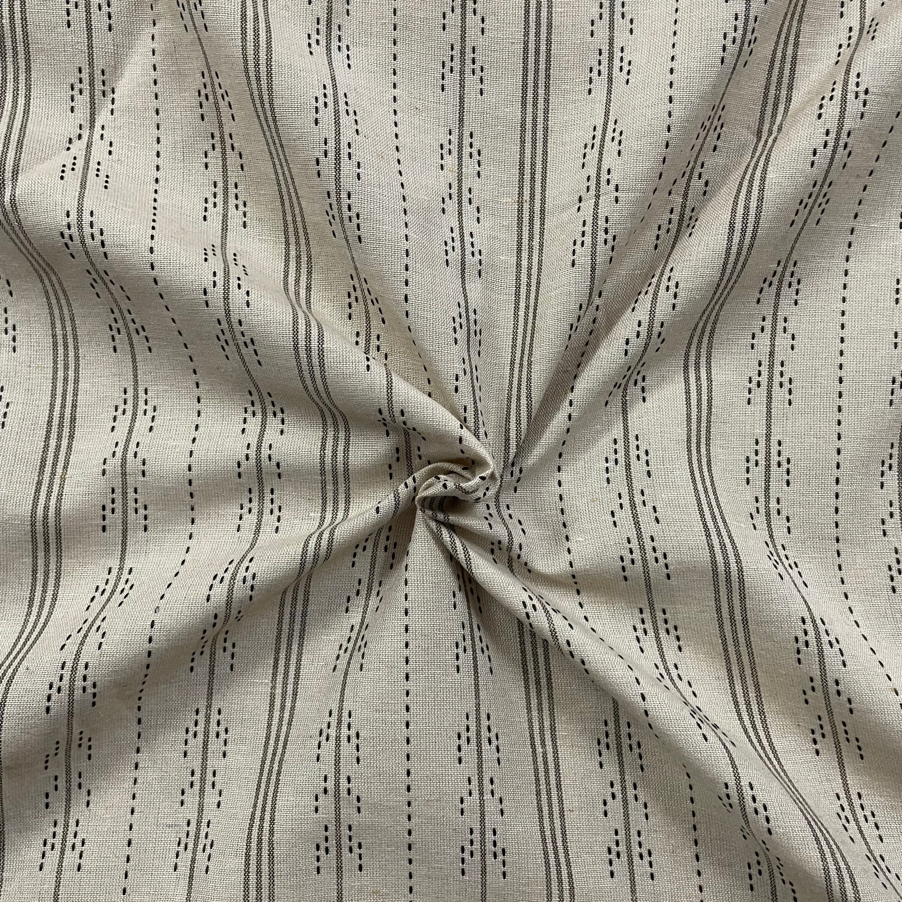 Handloom stripes pure cotton fabric per meter