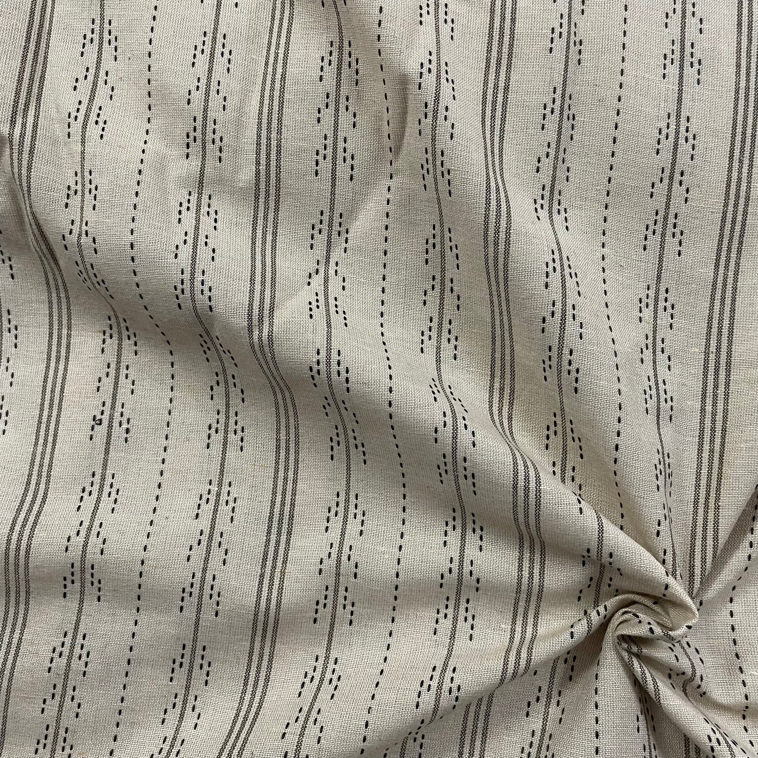 Handloom stripes pure cotton fabric per meter