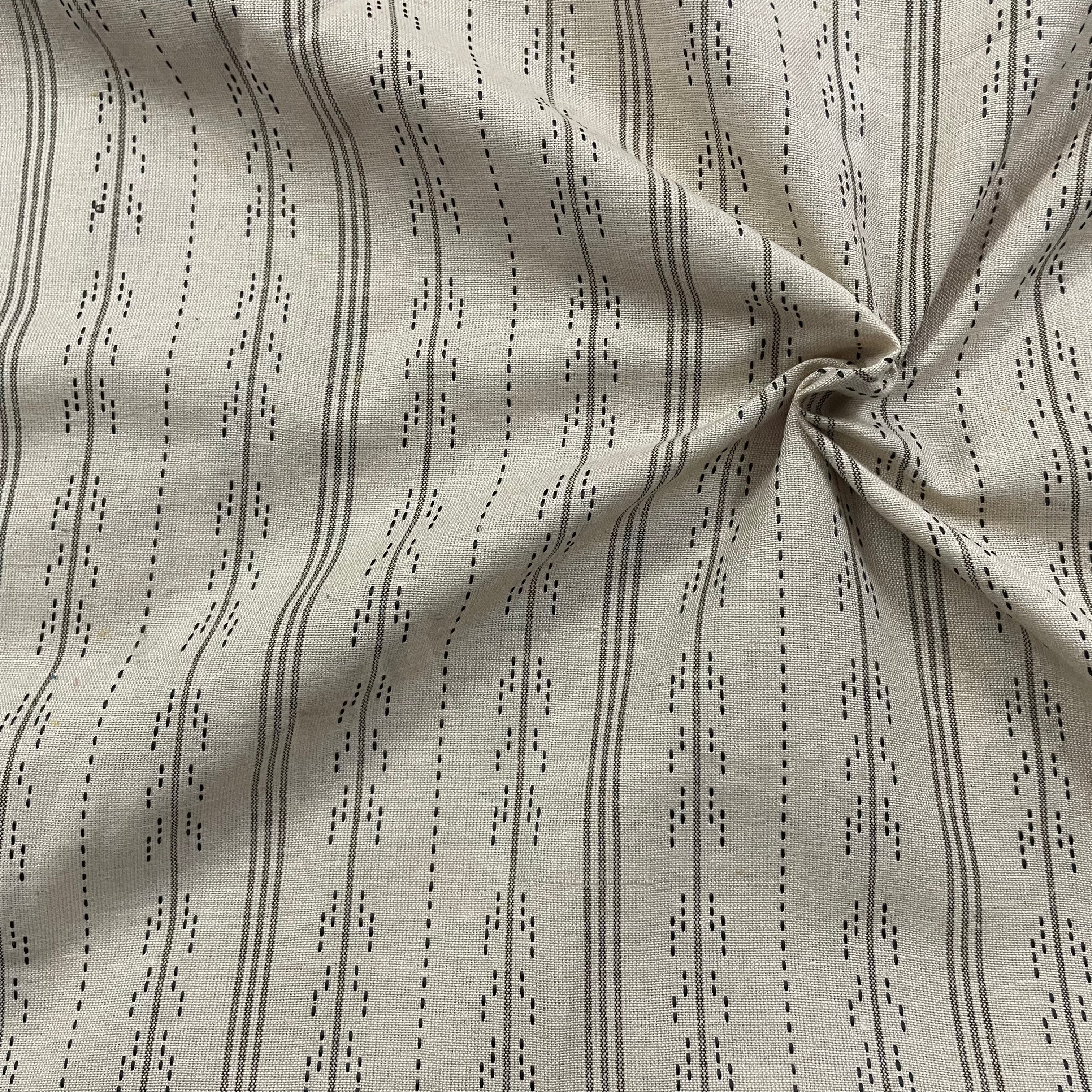 Handloom stripes pure cotton fabric per meter
