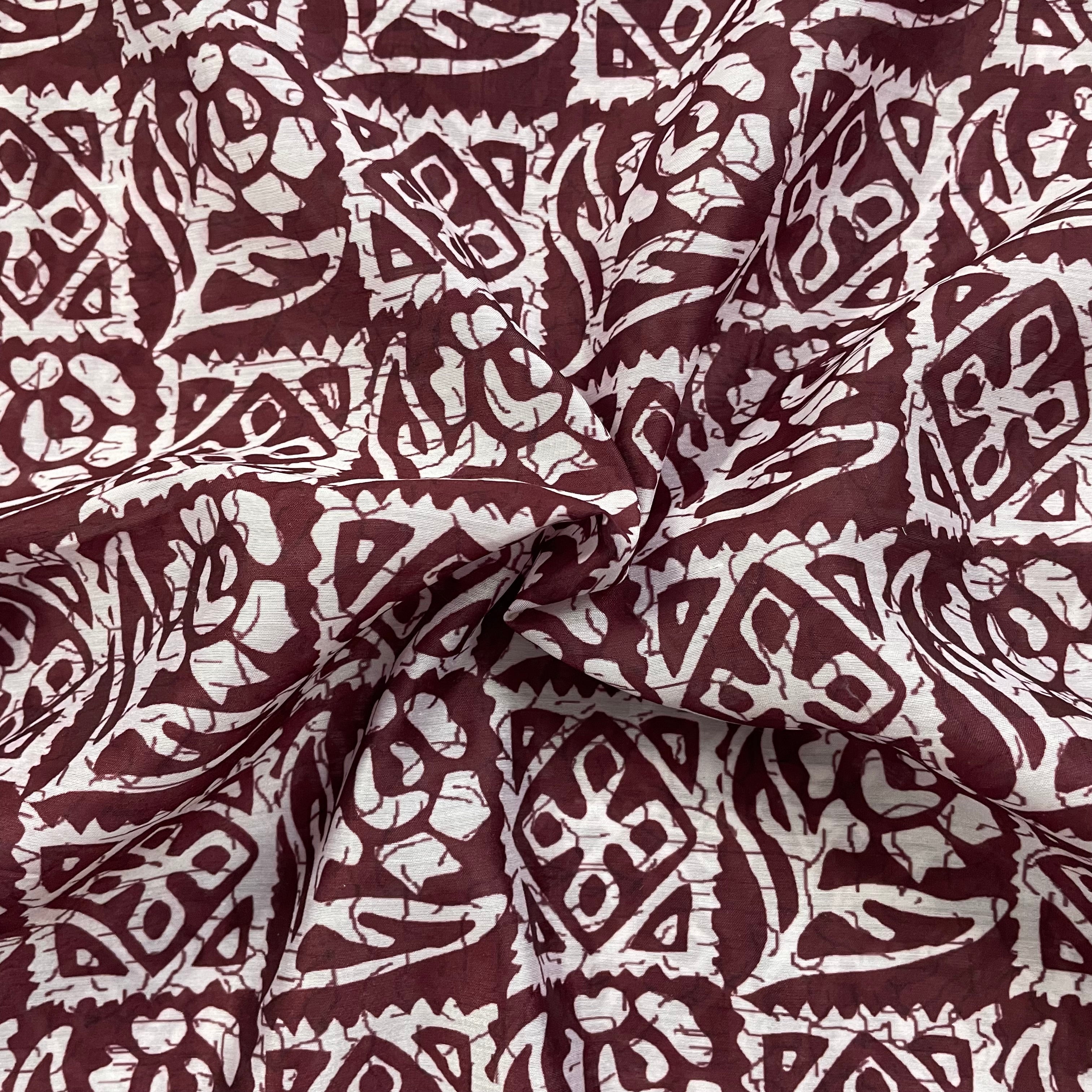 Traditional print on Chanderi fabric per meter