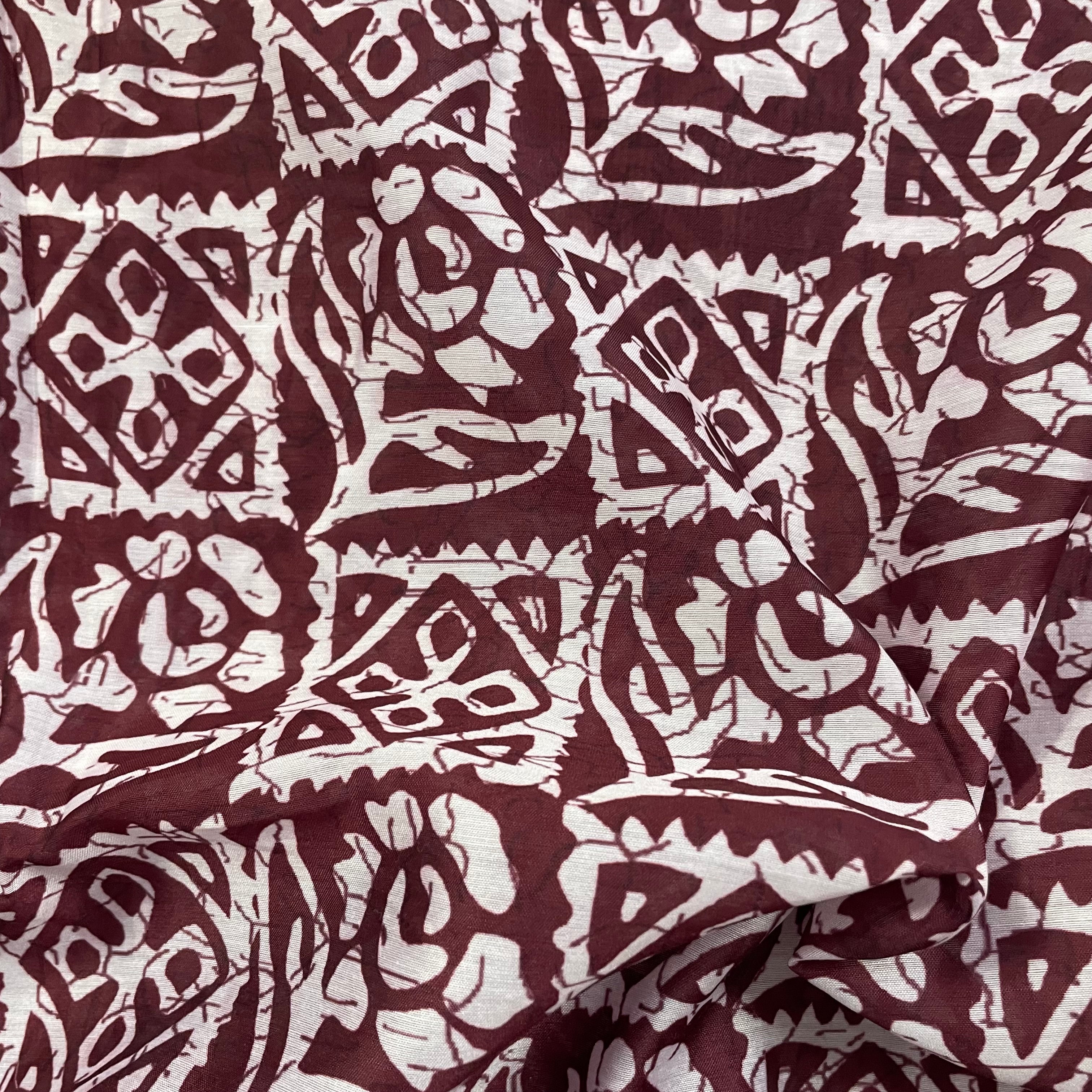 Traditional print on Chanderi fabric per meter