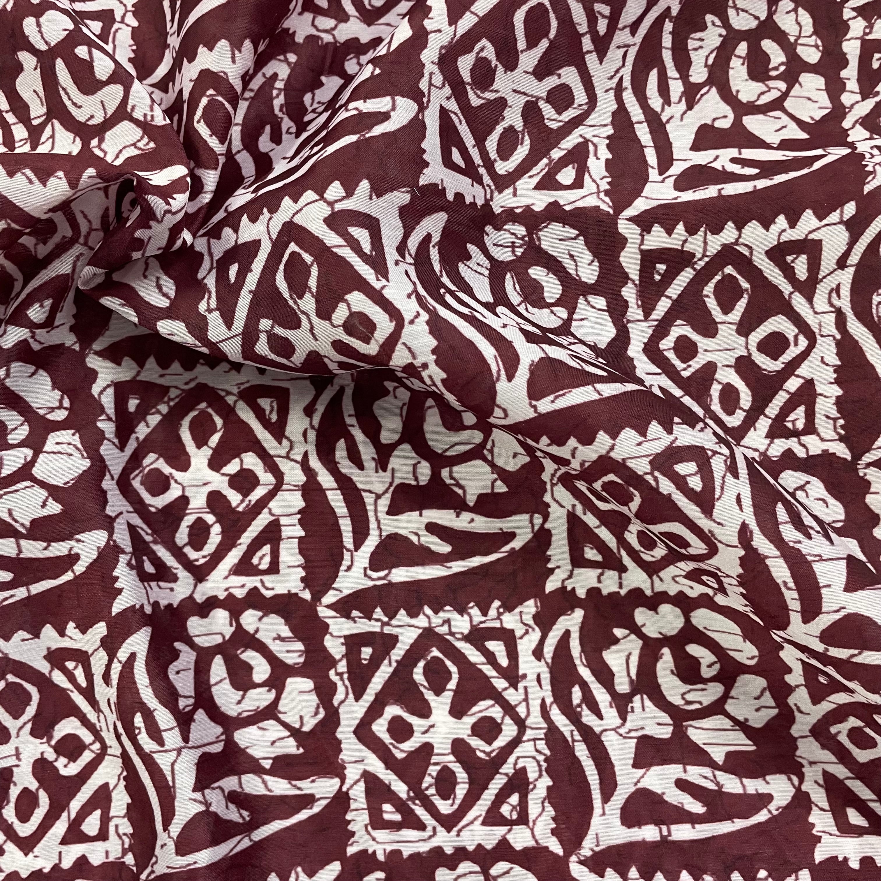 Traditional print on Chanderi fabric per meter