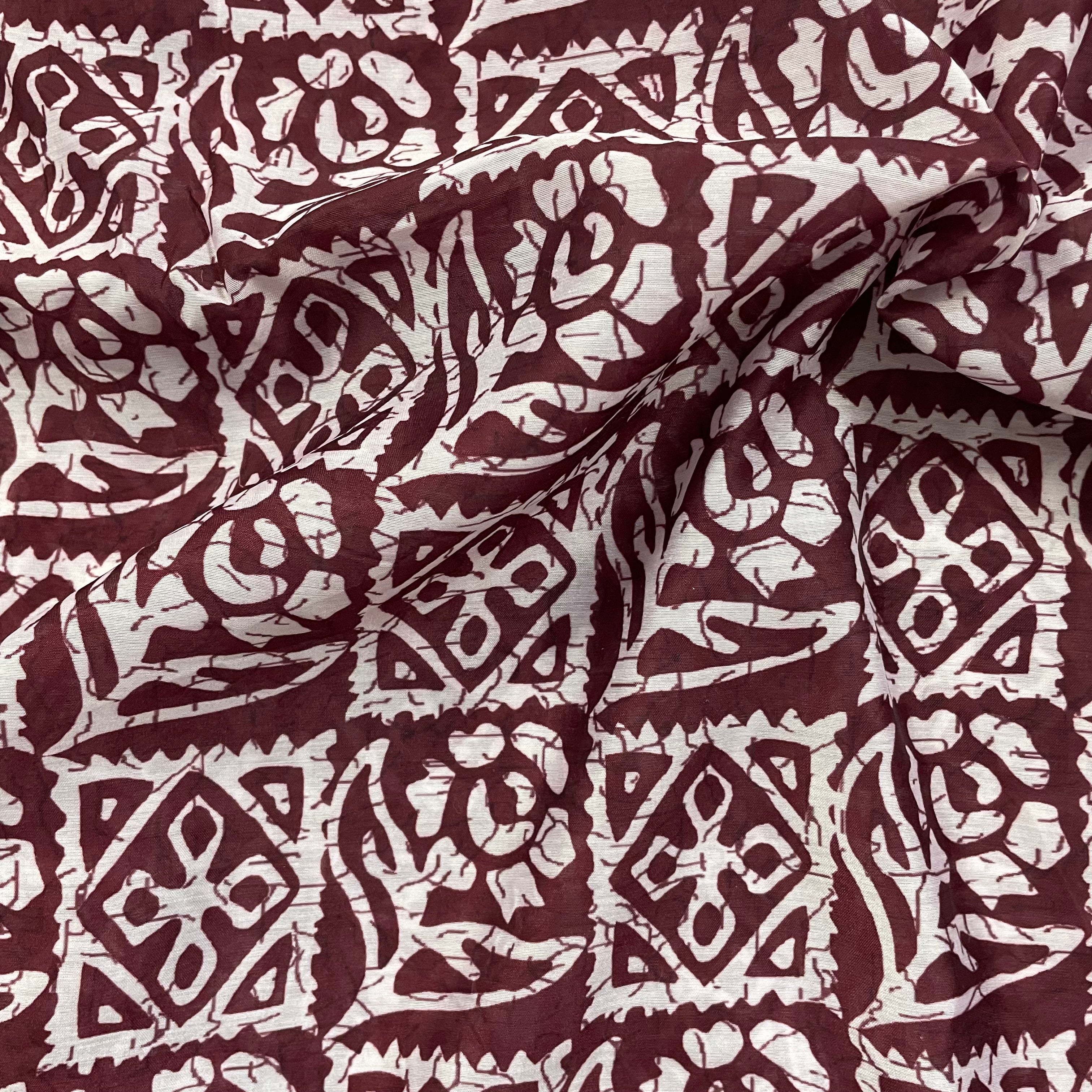 Traditional print on Chanderi fabric per meter