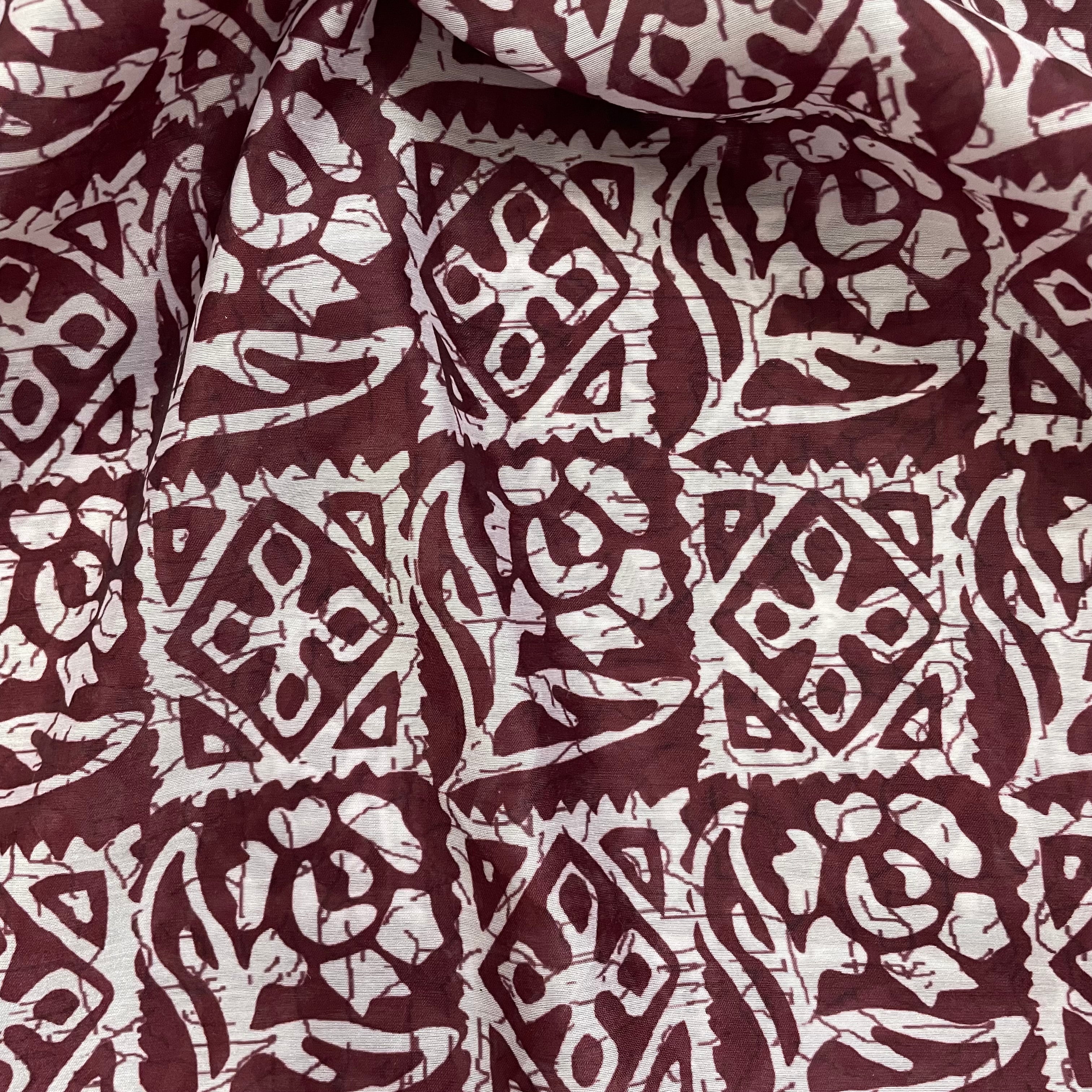 Traditional print on Chanderi fabric per meter