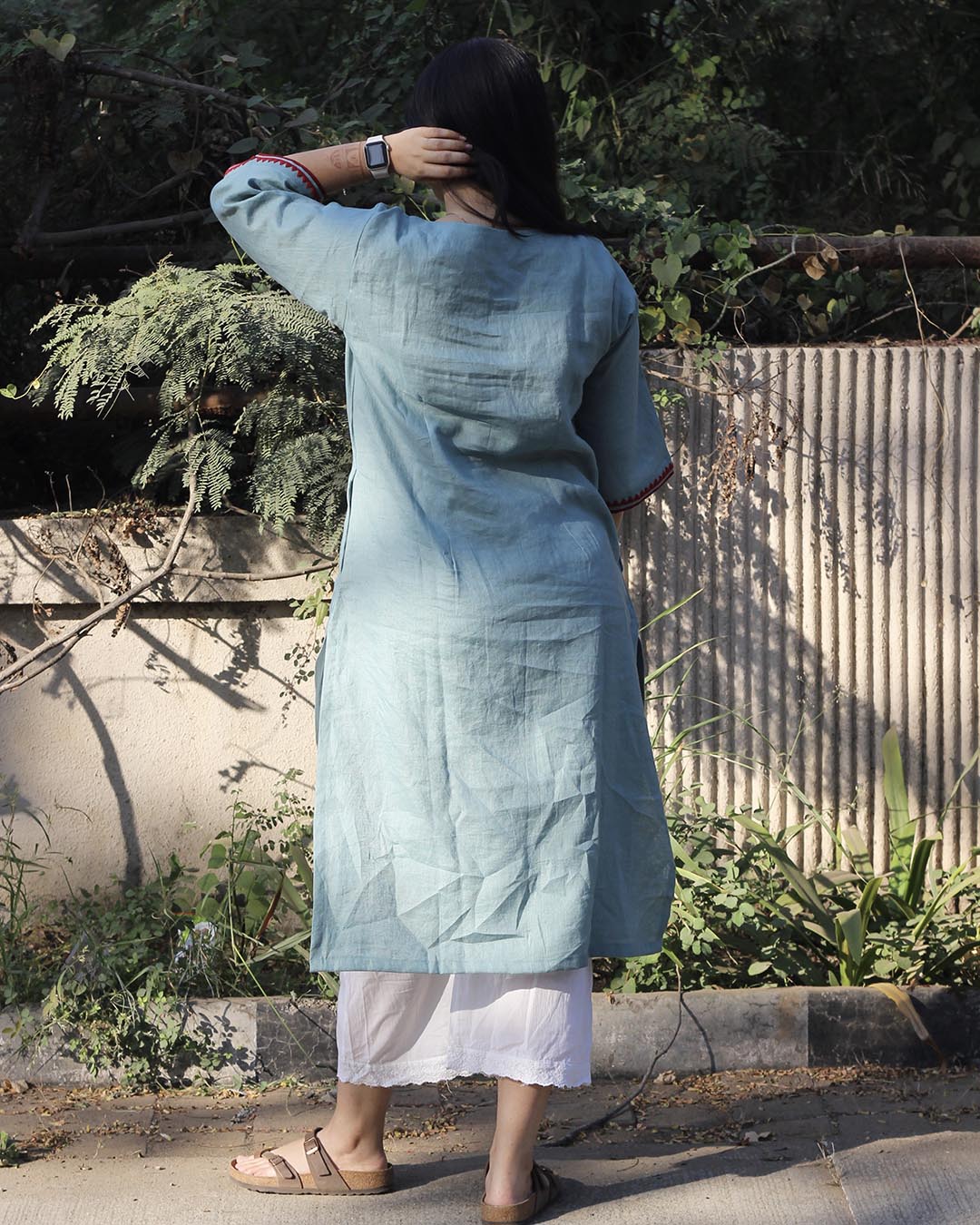 Sky blue Premium Linen Kurta